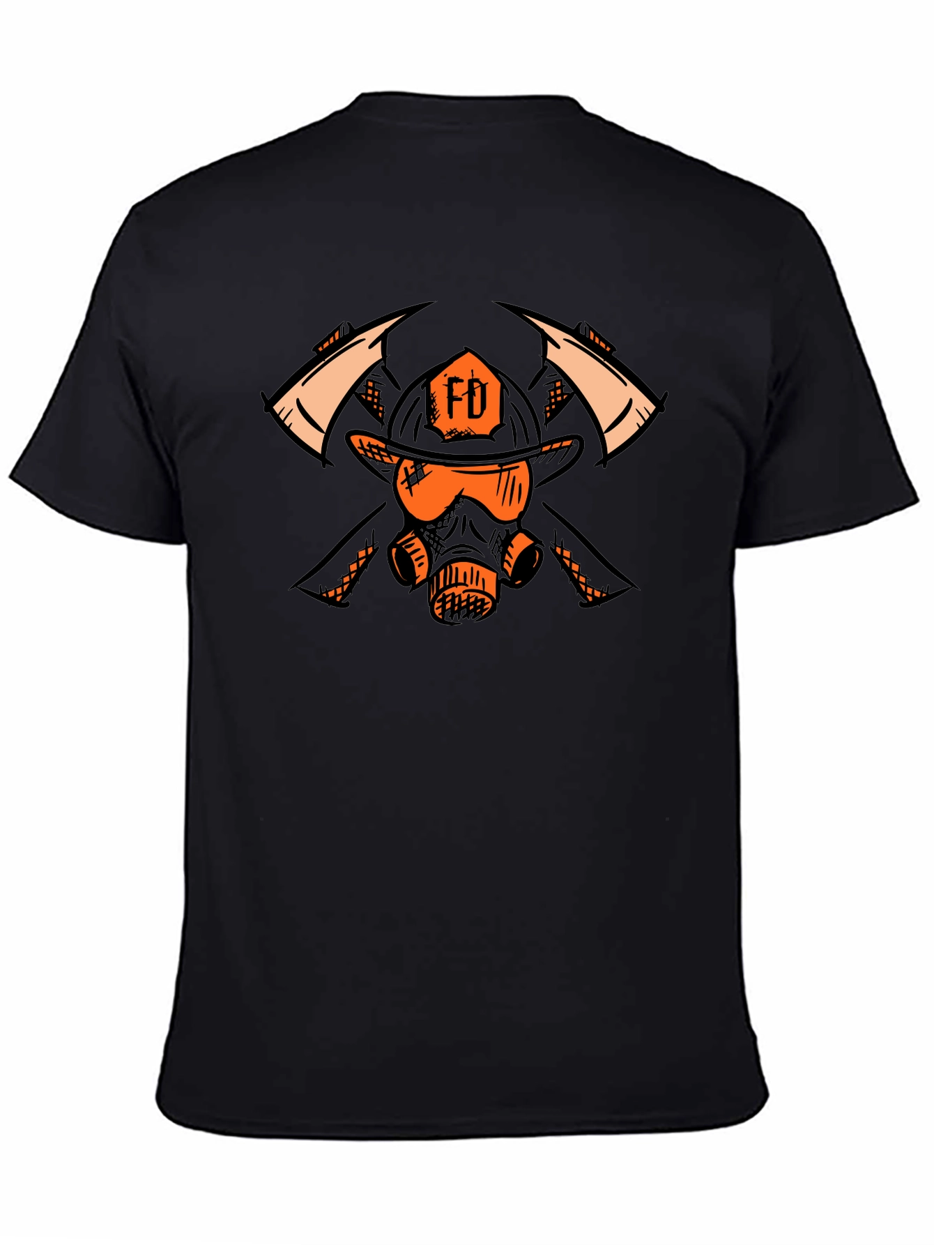 Firefighter FD Helmet & Mask Graphic T-Shirt