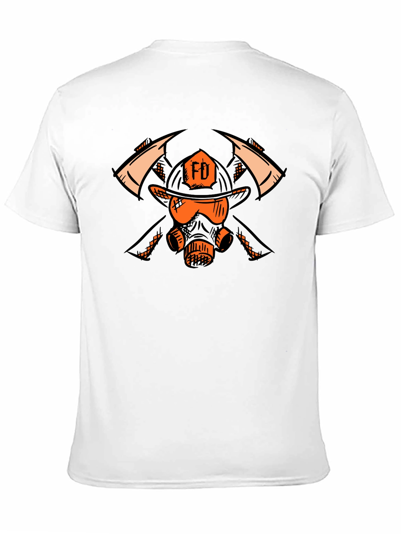 Firefighter FD Helmet & Mask Graphic T-Shirt