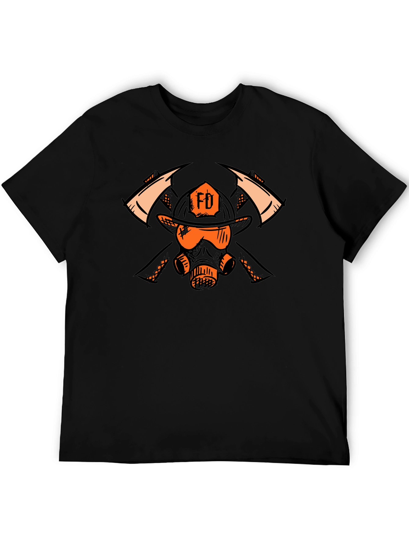 Firefighter FD Helmet & Mask Graphic T-Shirt