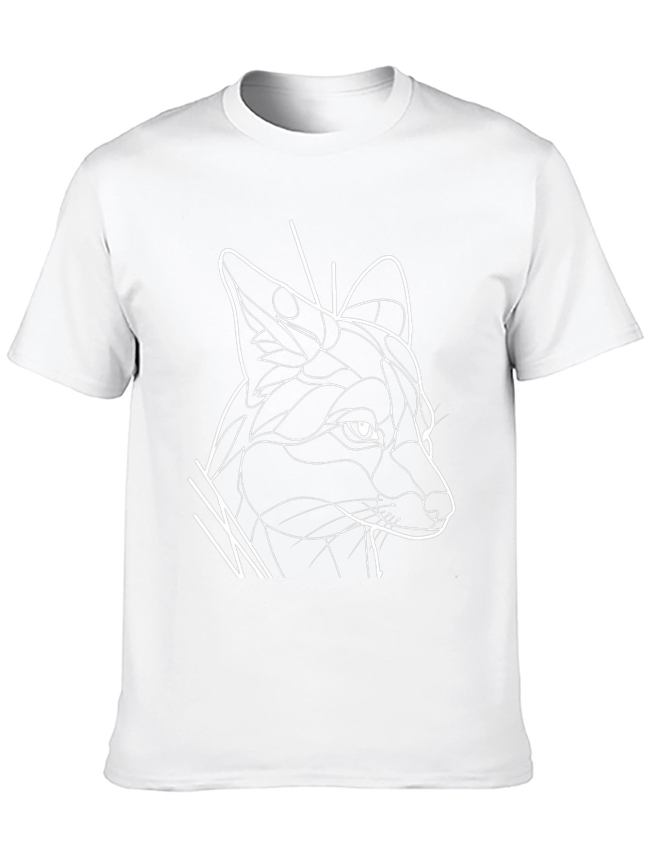 Abstract Fox Line Art Graphic T-Shirt