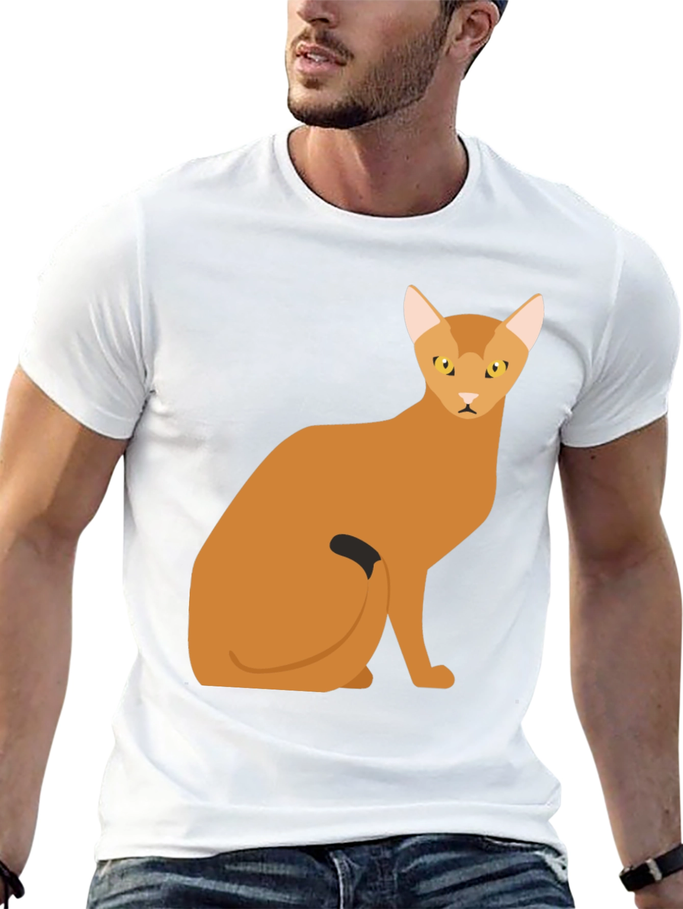 Abyssinian Cat Graphic Tee - Soft Cotton Comfort