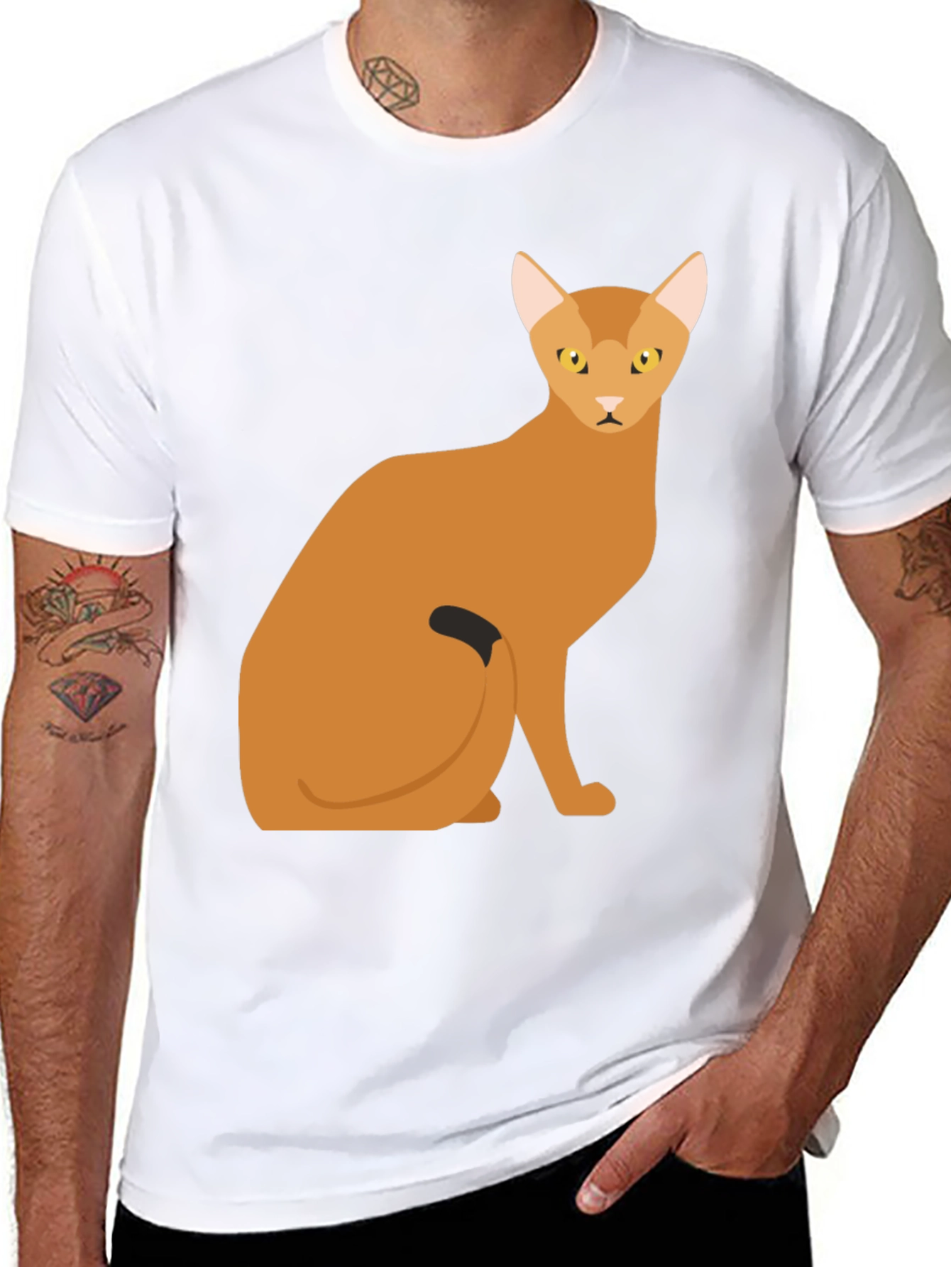 Abyssinian Cat Graphic Tee - Soft Cotton Comfort