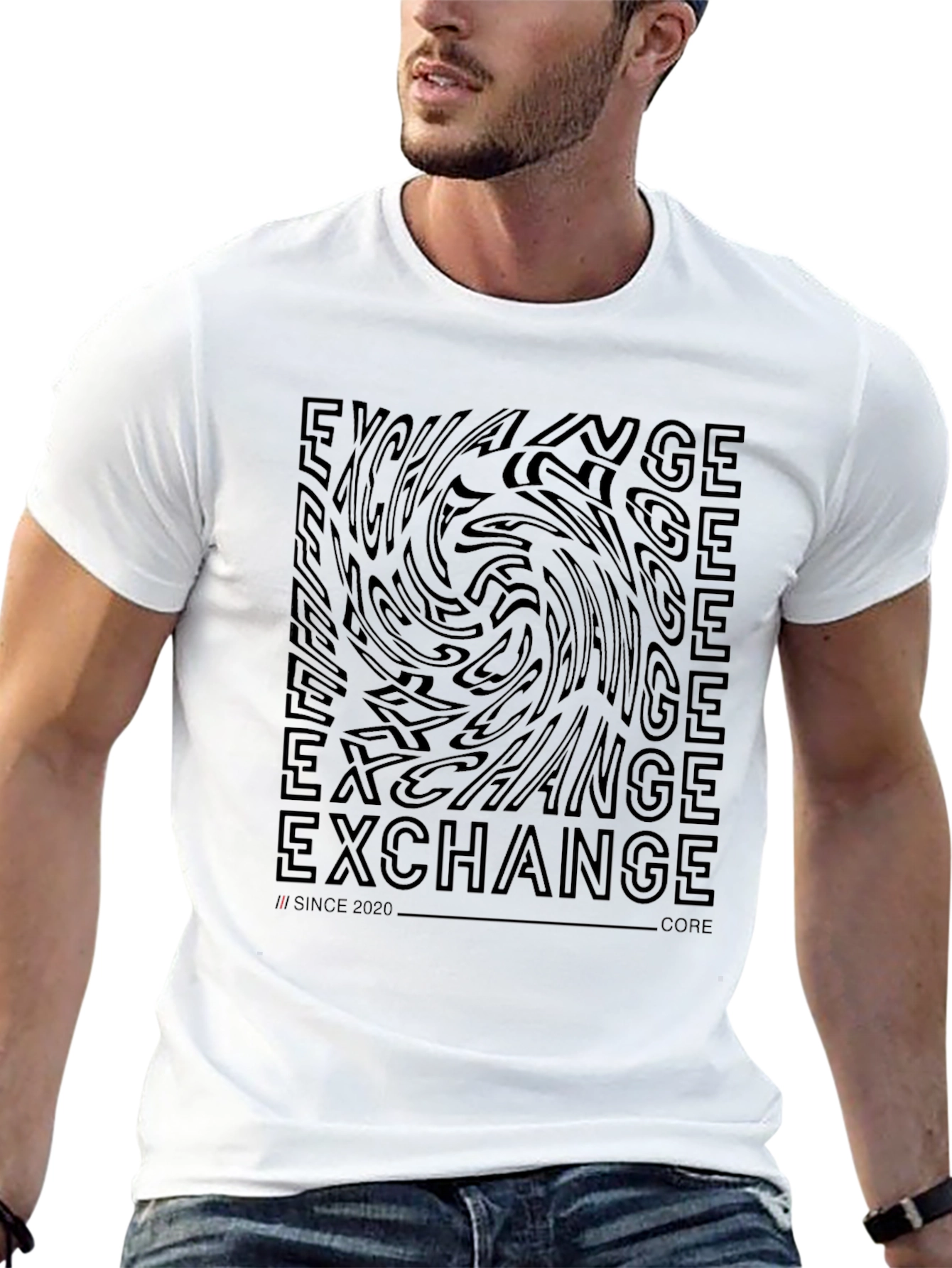 Exchange Graphic Print Crew Neck T-Shirt