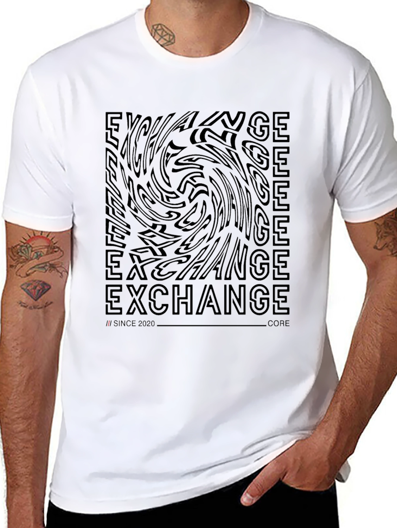 Exchange Graphic Print Crew Neck T-Shirt
