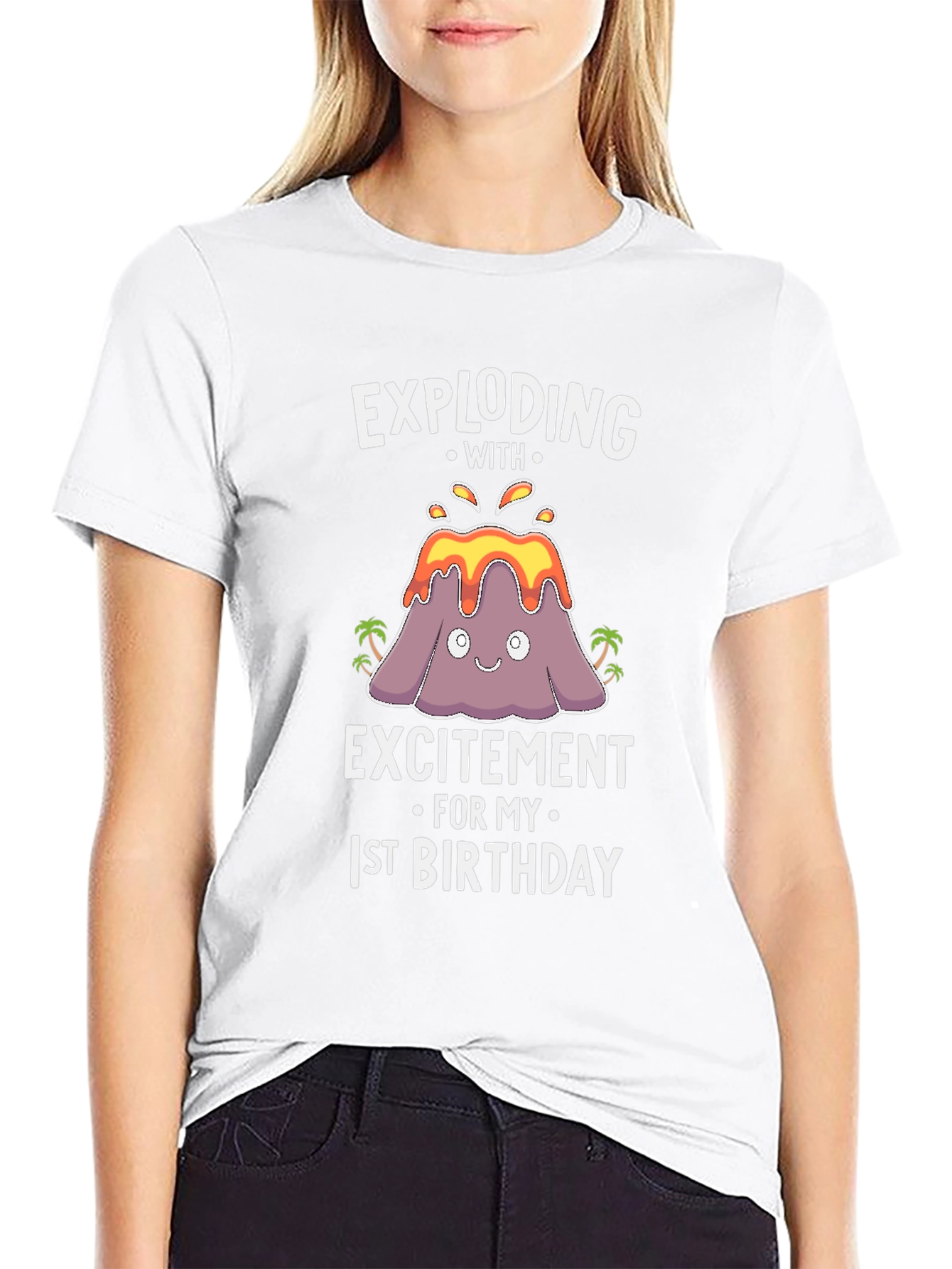 Exploding with Excitement 1st Birthday Volcano T-Shirt