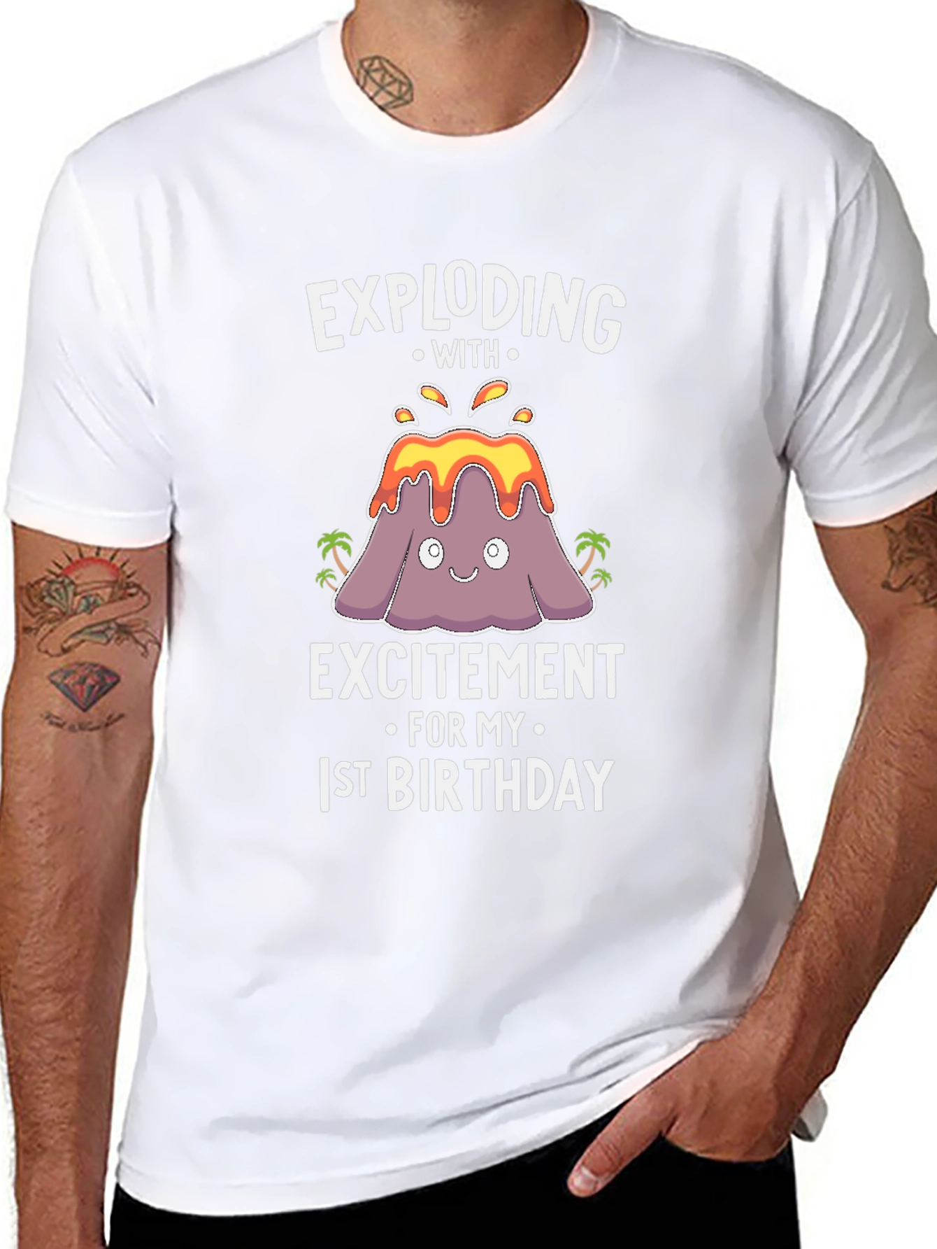 Exploding with Excitement 1st Birthday Volcano T-Shirt