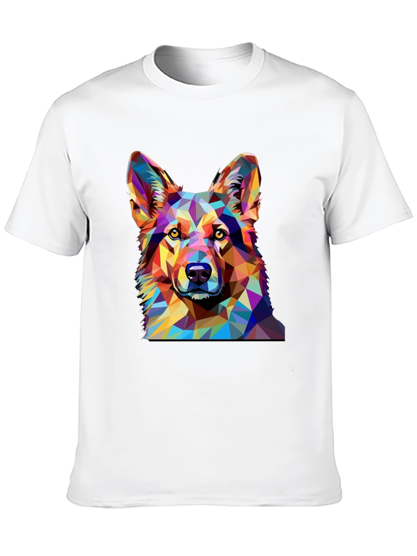 Geometric Dog Print Black T-Shirt