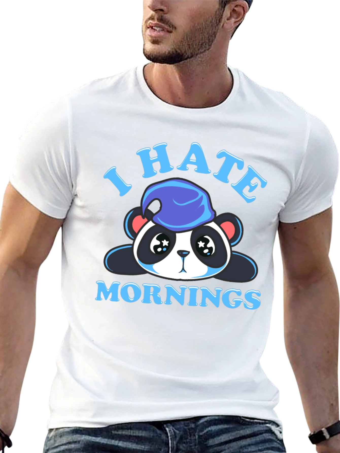 I Hate Mornings Panda Graphic Tee