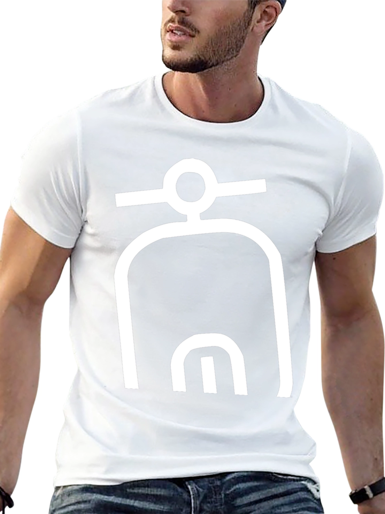 Abstract Symbol Graphic Tee - Modern Black T-Shirt