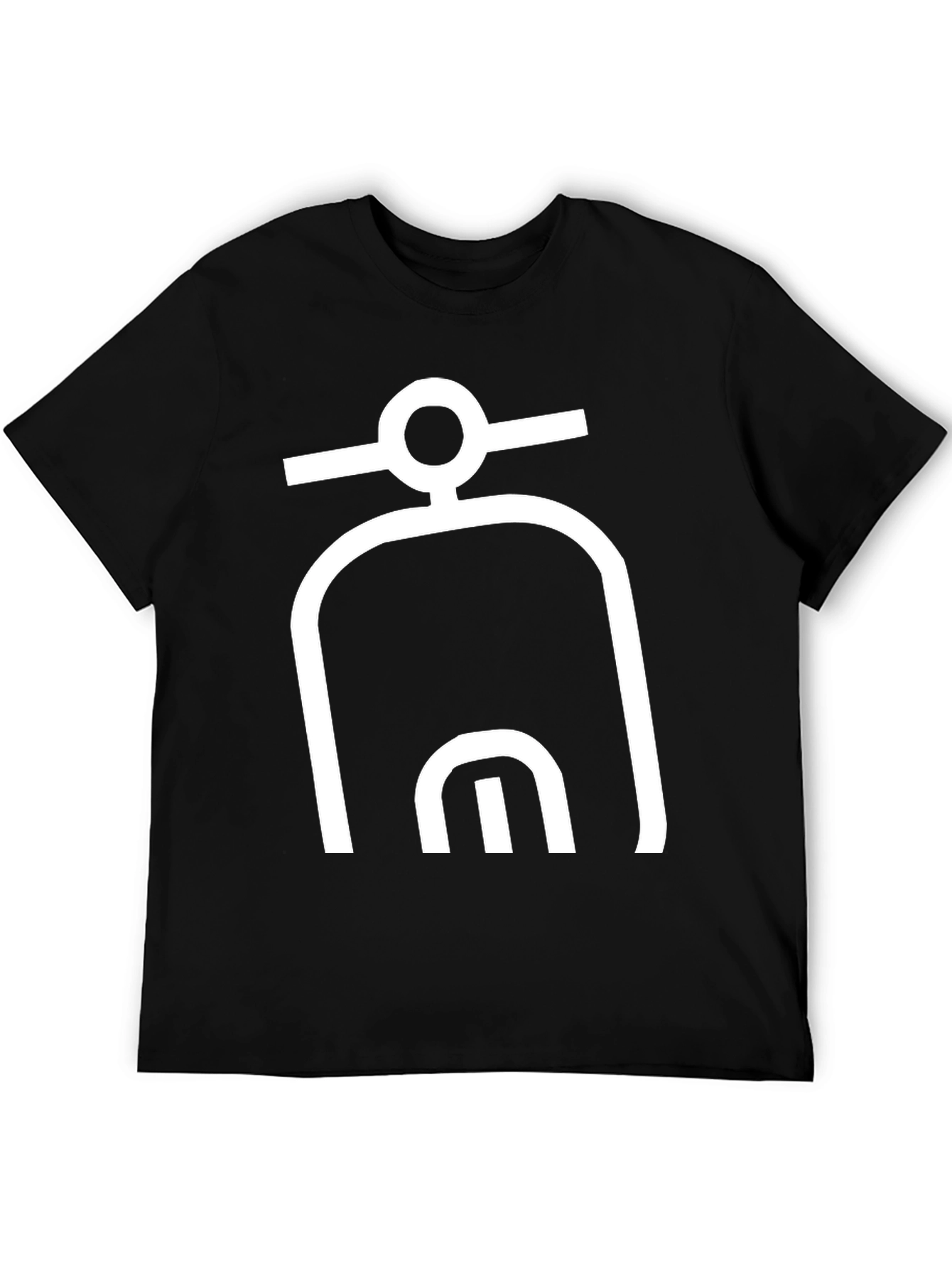 Abstract Symbol Graphic Tee - Modern Black T-Shirt