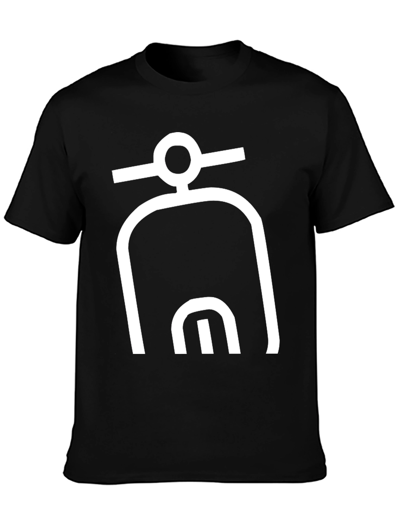 Abstract Symbol Graphic Tee - Modern Black T-Shirt