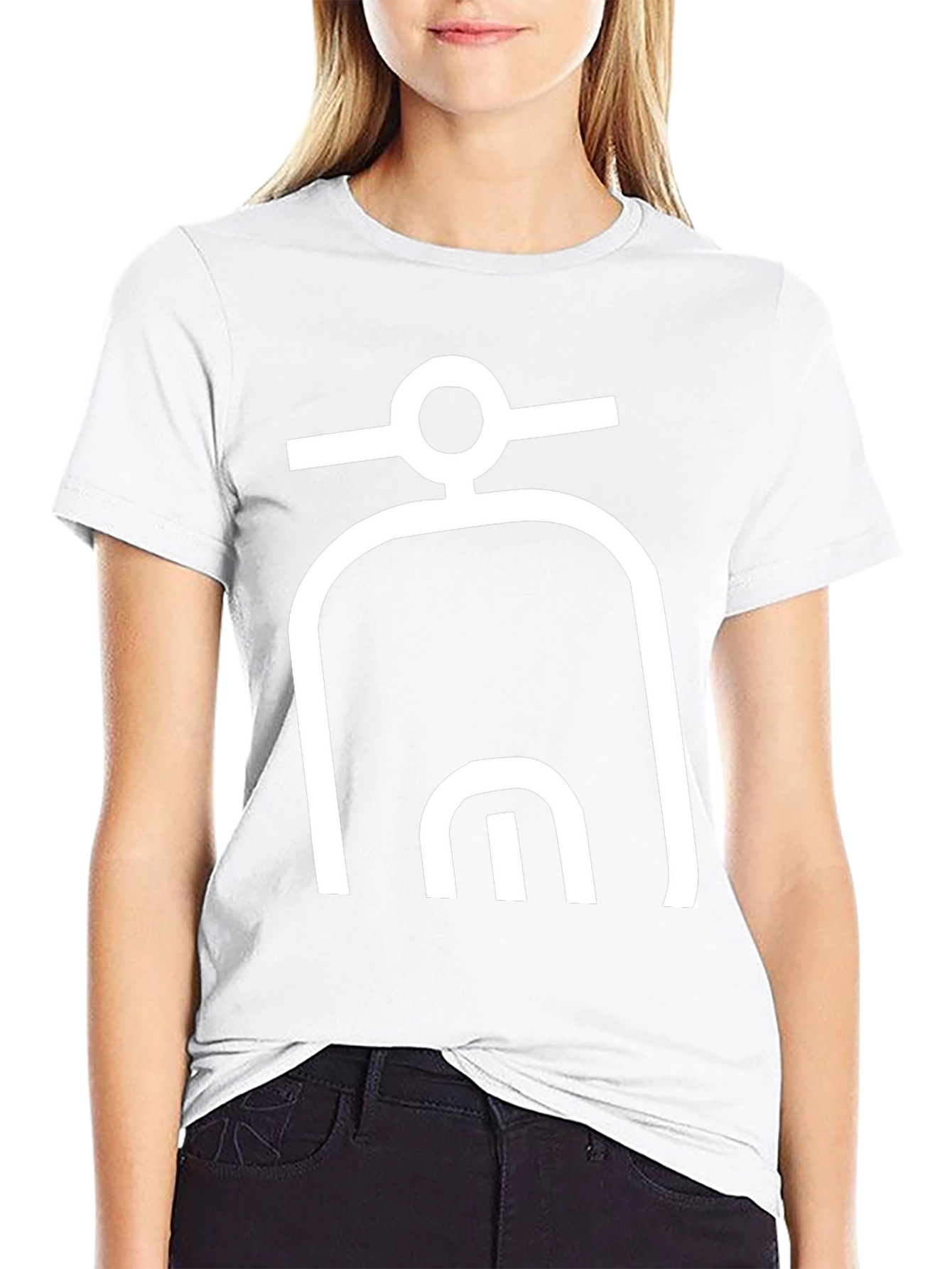 Abstract Symbol Graphic Tee - Modern Black T-Shirt
