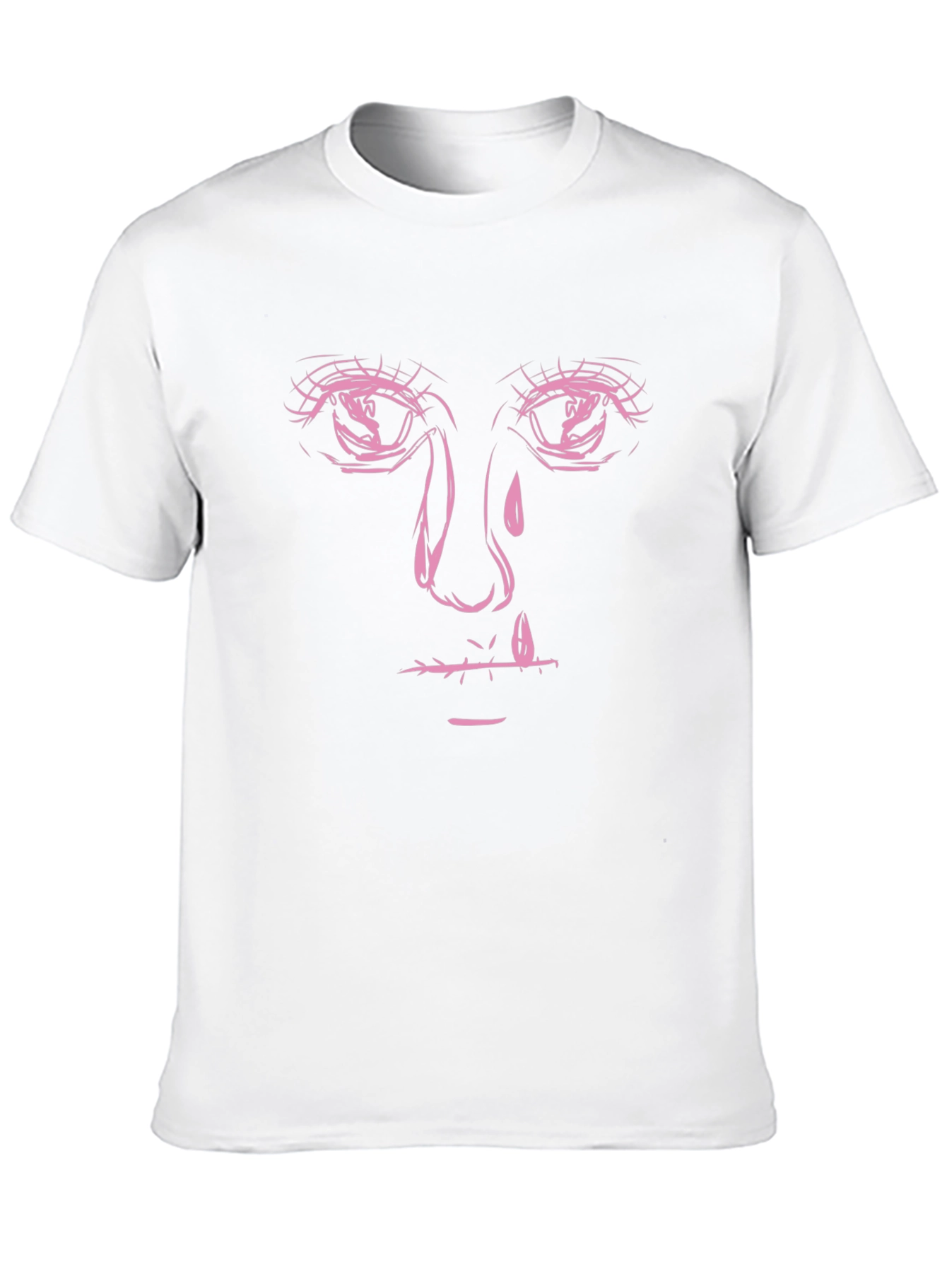 Black Graphic Tee with Pink Face Print