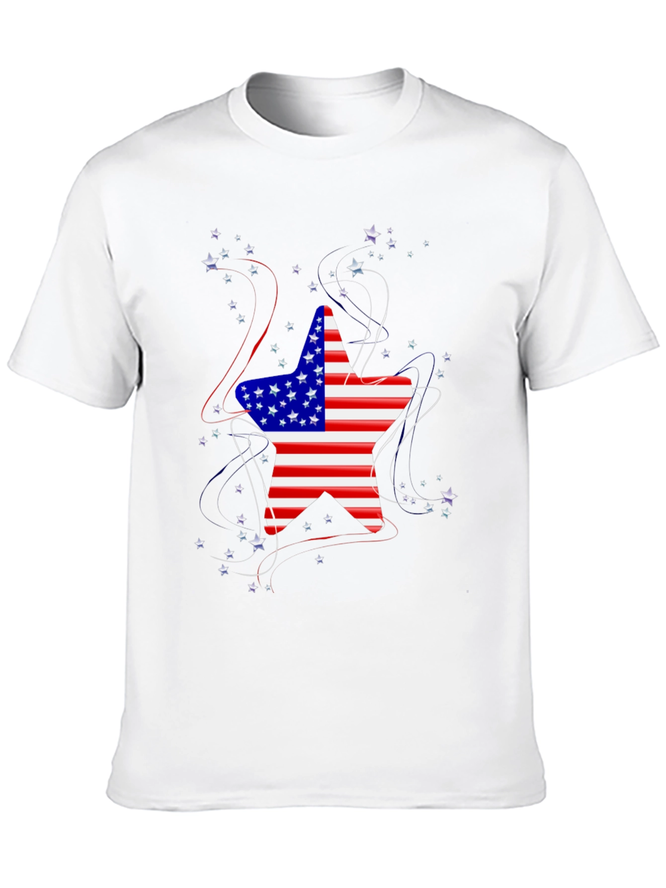 Patriotic Star Graphic Tee - USA Flag Shirt