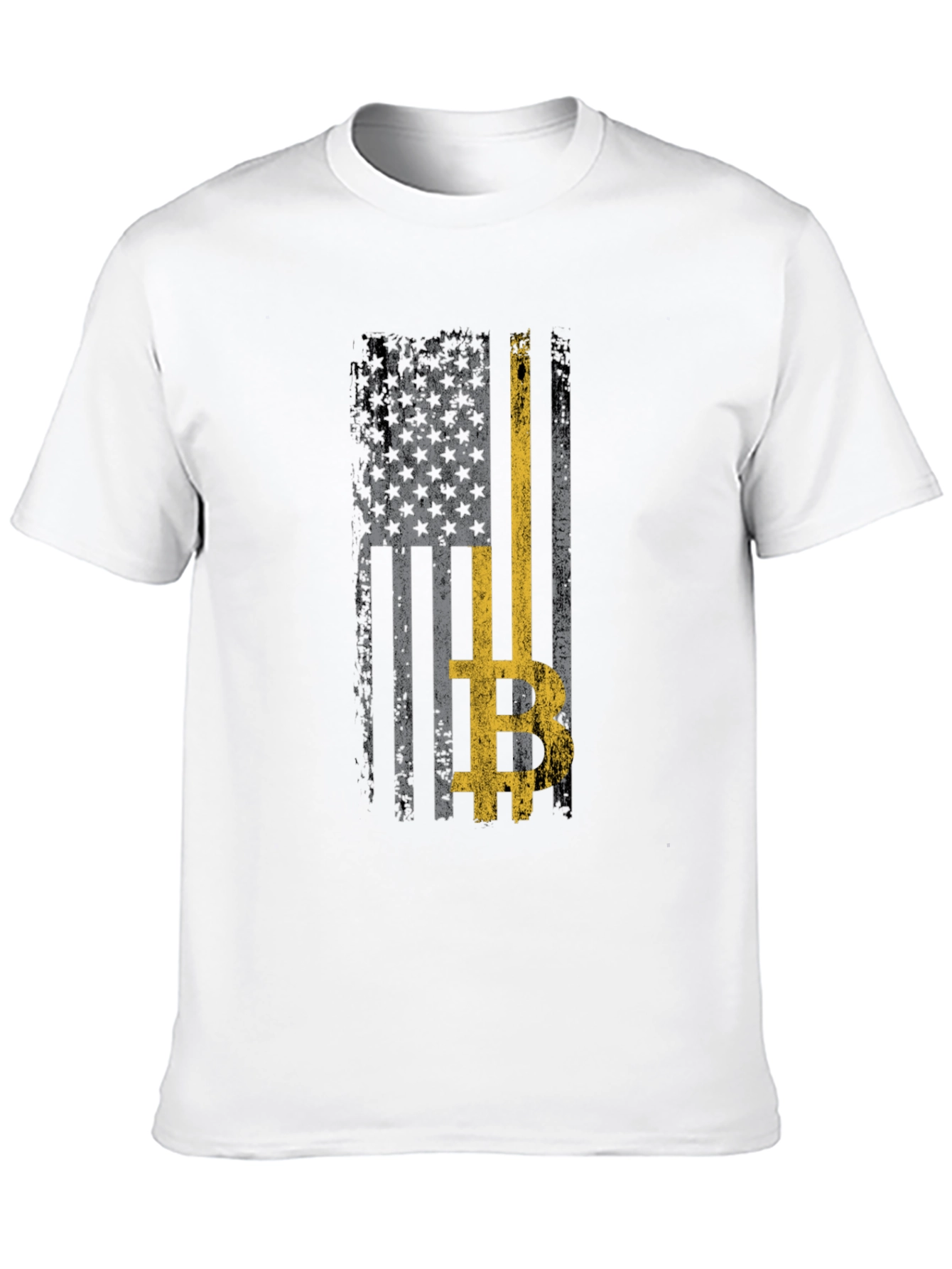 Distressed US Flag Bitcoin T-Shirt