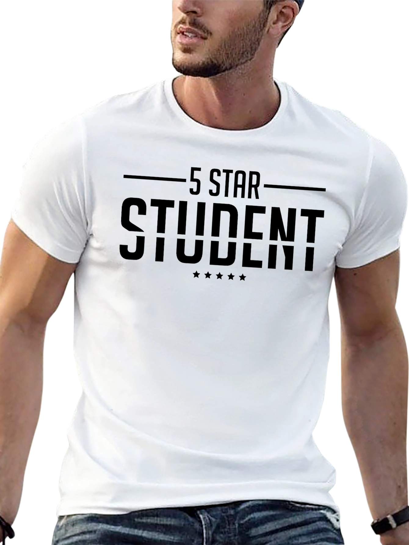 5 Star Student Black Graphic Tee
