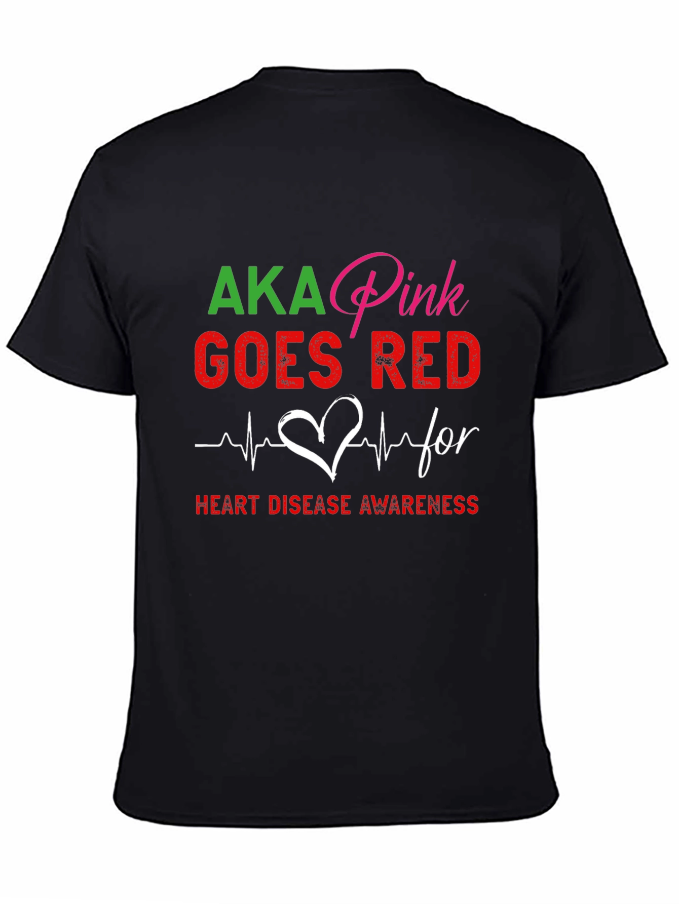 AKA Pink Goes Red Heart Disease Awareness T-Shirt