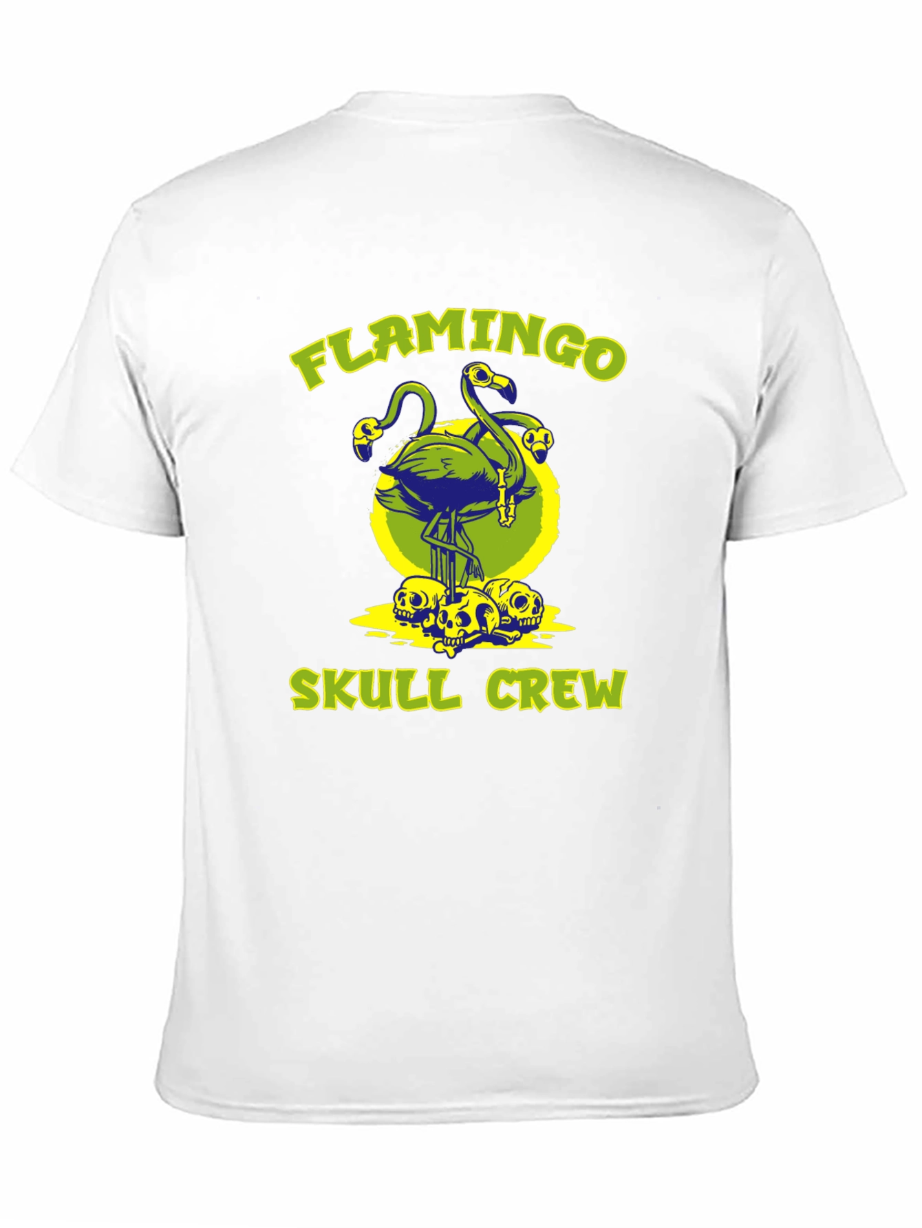 Flamingo Skull Crew Graphic T-Shirt