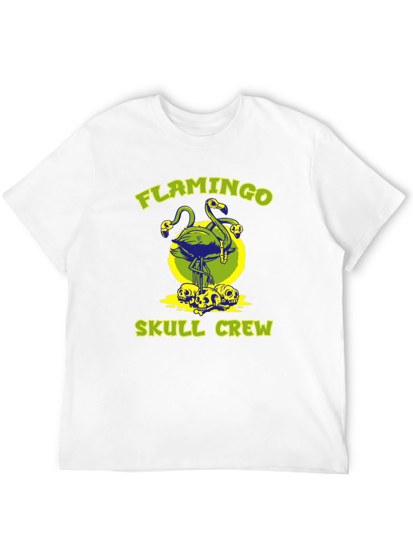 Flamingo Skull Crew Graphic T-Shirt