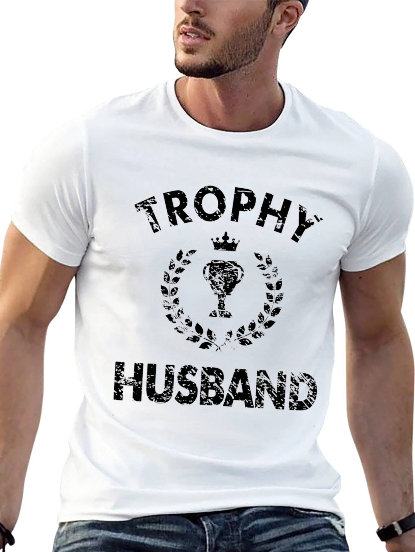 Trophy Husband Graphic T-Shirt - Black Cotton Tee