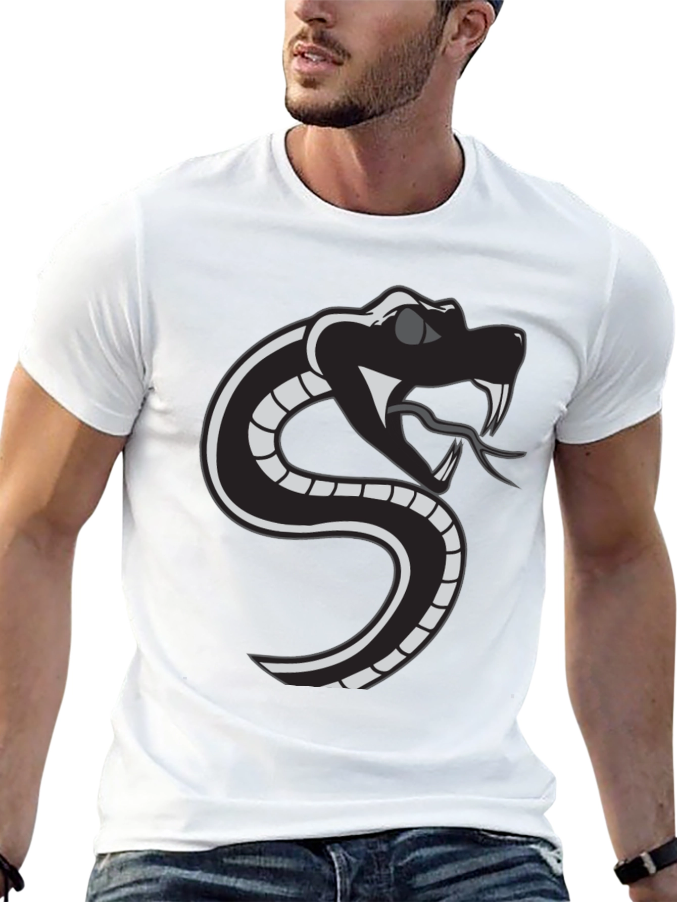 Snake Graphic Tee - Black