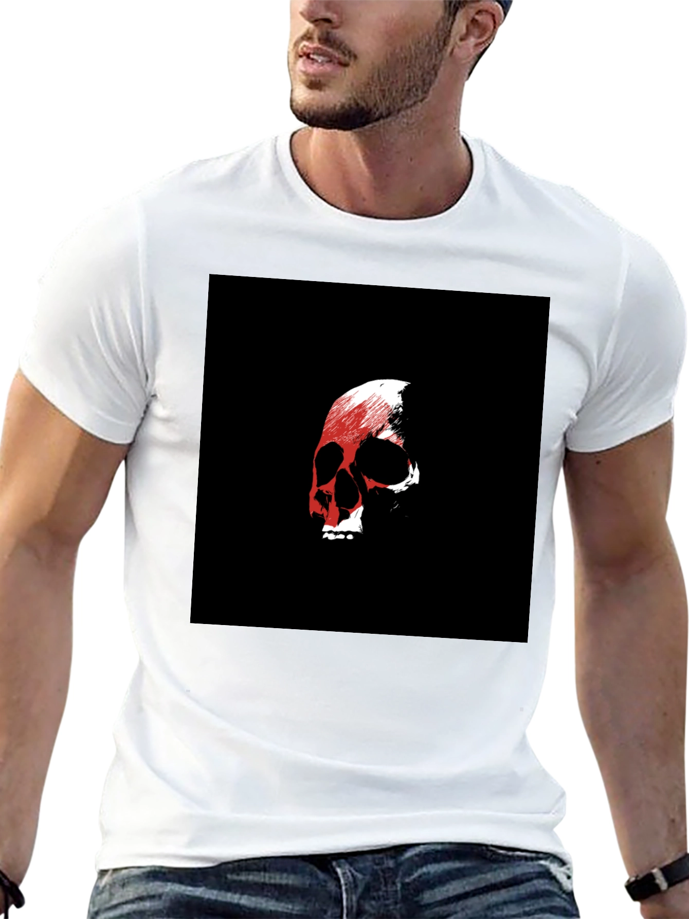 Skull Graphic Black Tee - Edgy Style