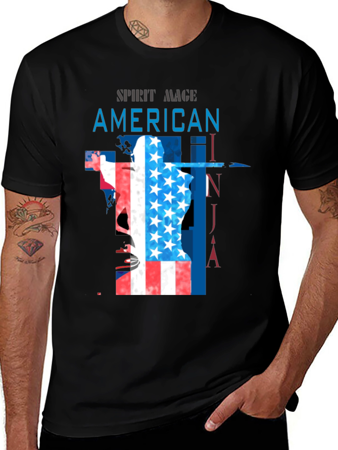 American Ninja Spirit Mage Black T-Shirt