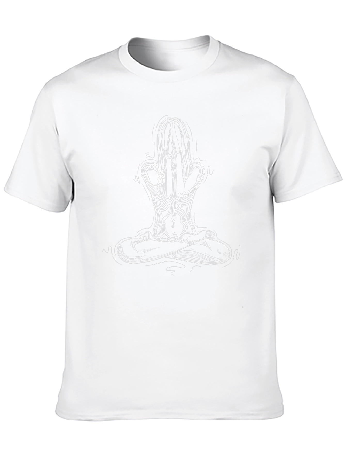 Meditative Pose Graphic T-Shirt - Black