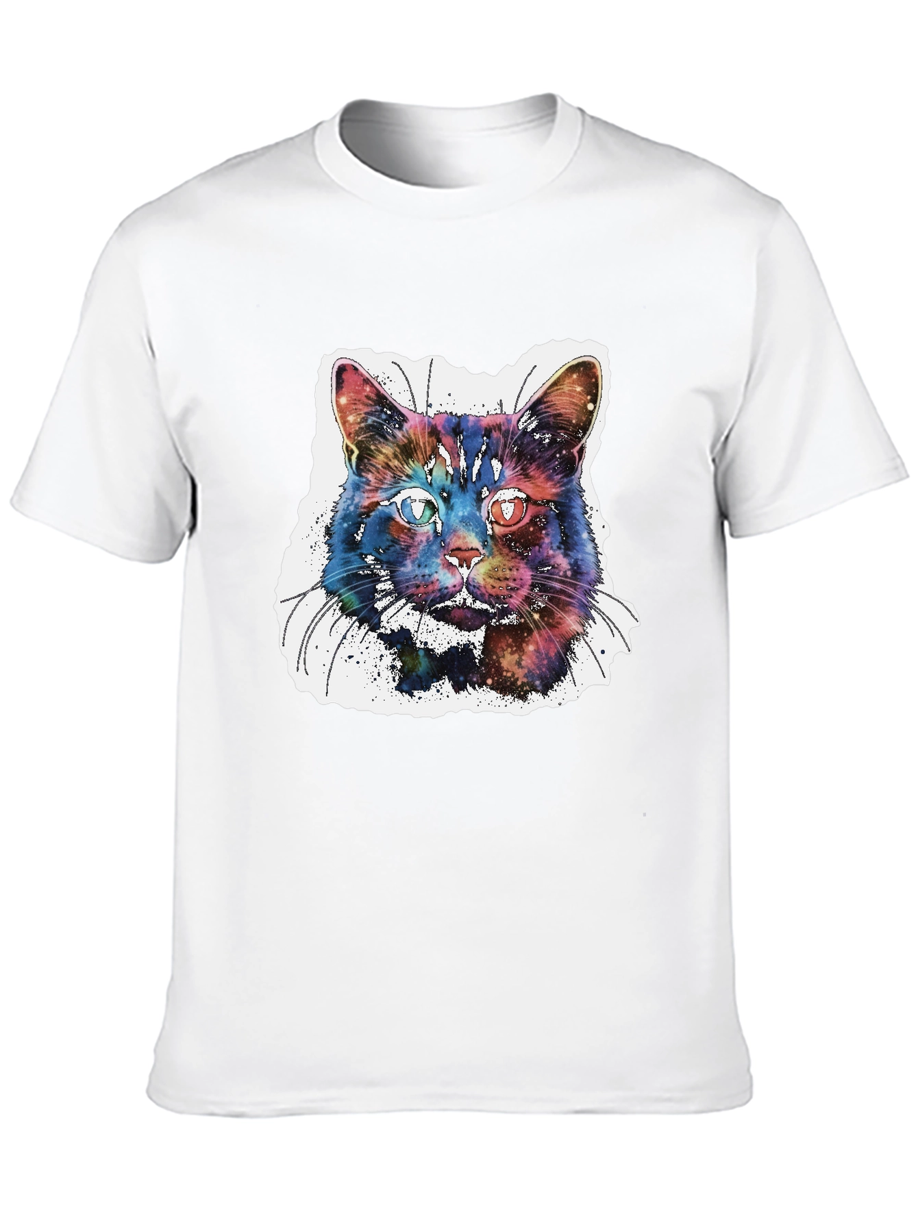 Galaxy Cat Graphic T-Shirt - Cosmic Feline Tee