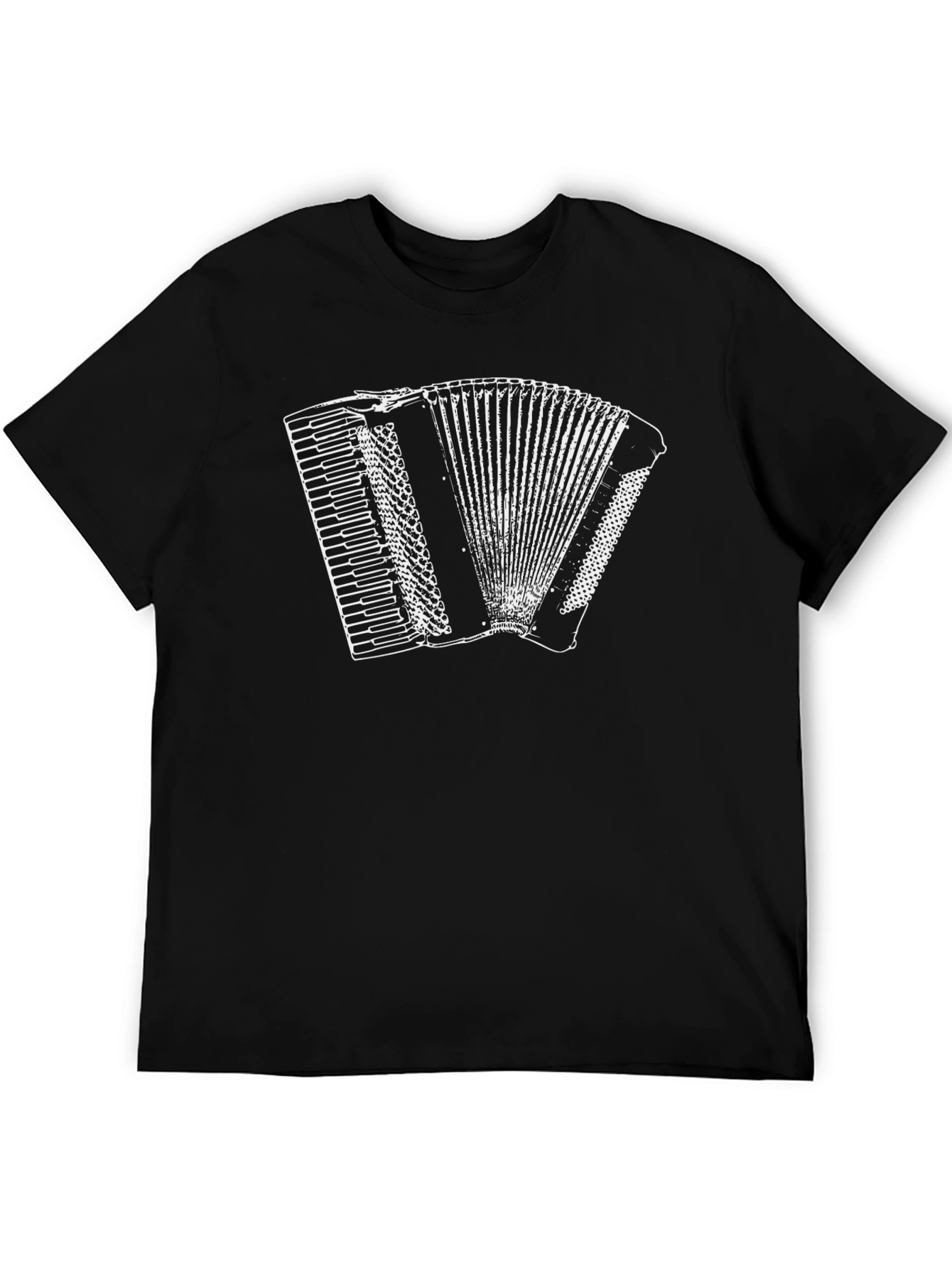 Accordion Graphic Print Black Tee