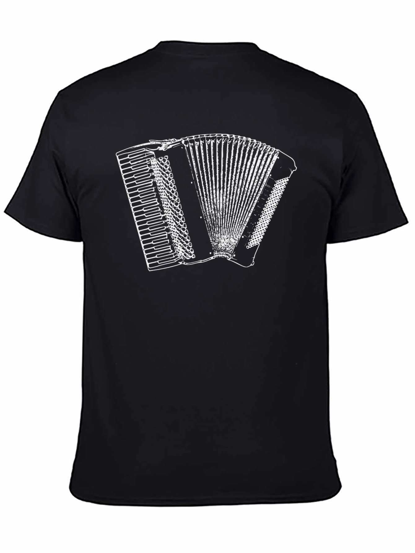 Accordion Graphic Print Black Tee