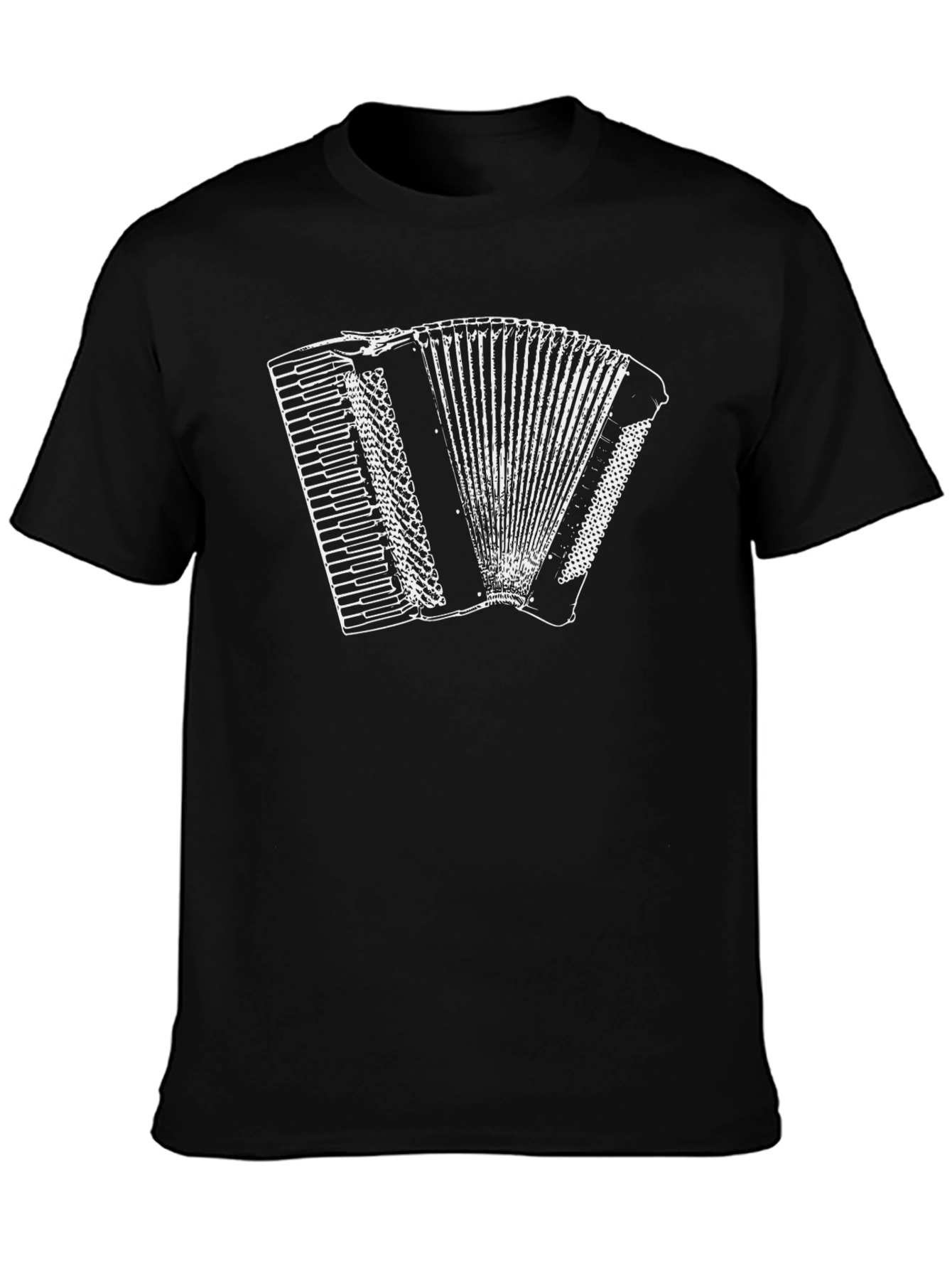 Accordion Graphic Print Black Tee