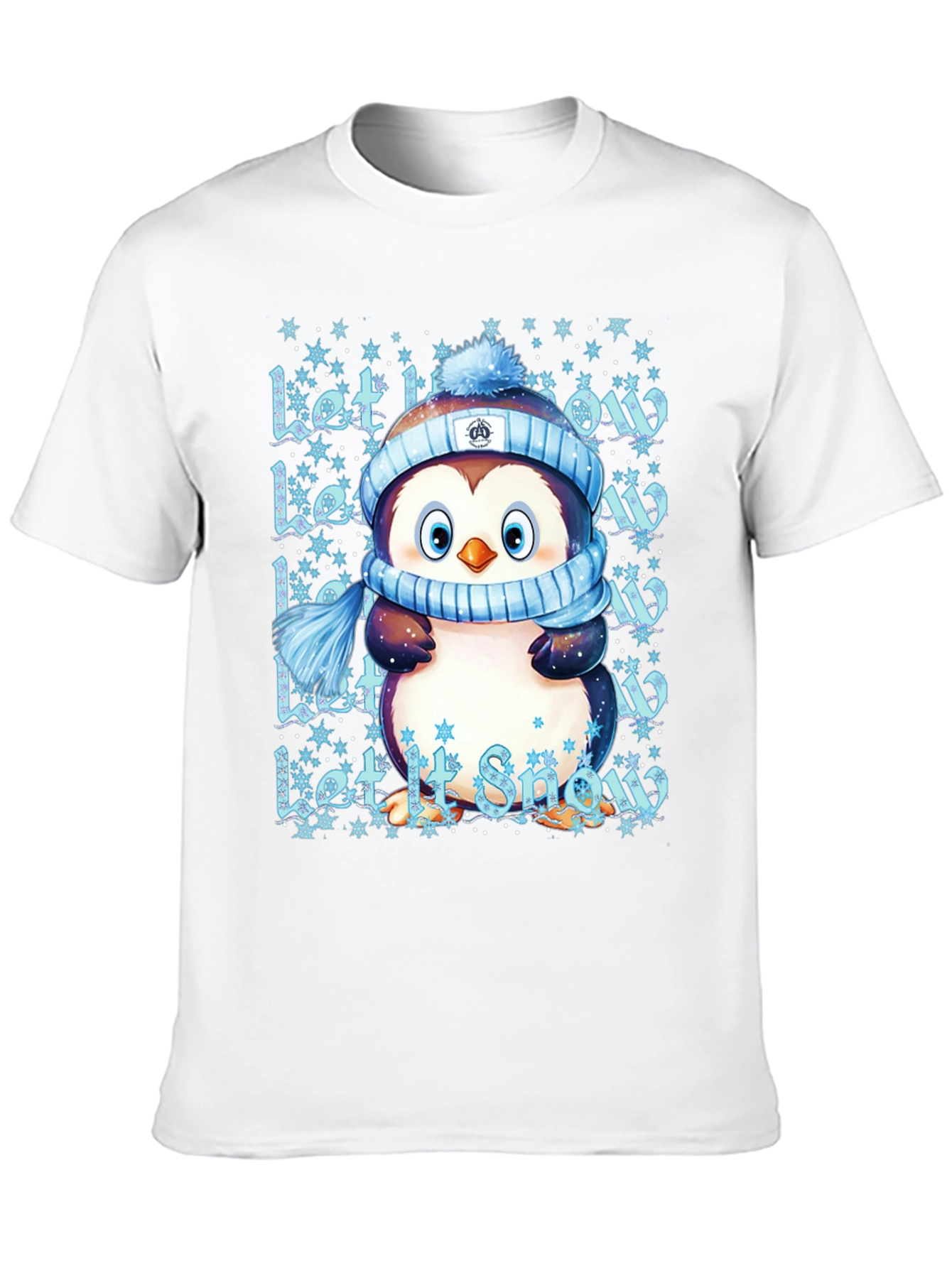 Cute Penguin Let It Snow Black T-Shirt
