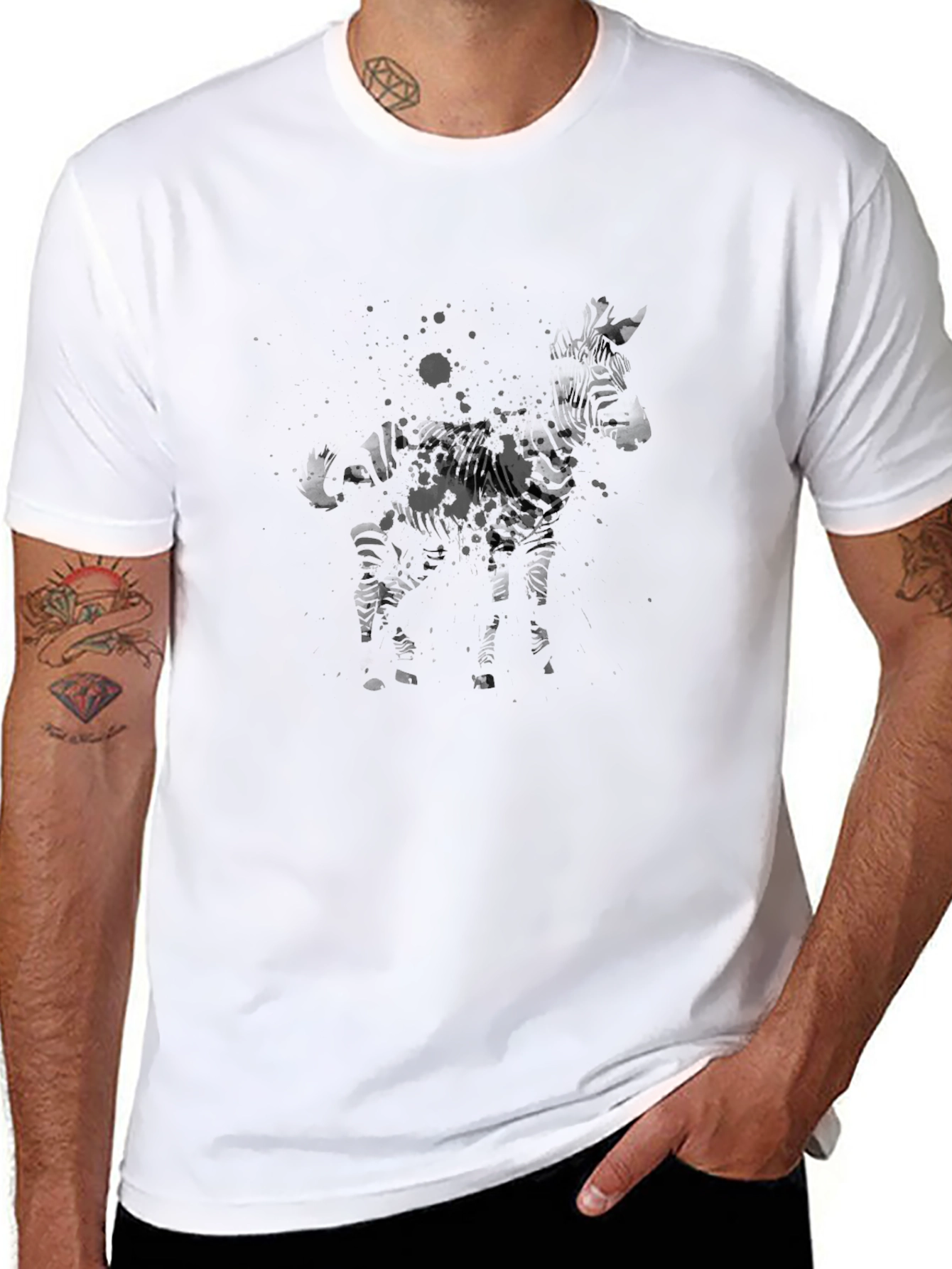 Abstract Zebra Graphic T-Shirt