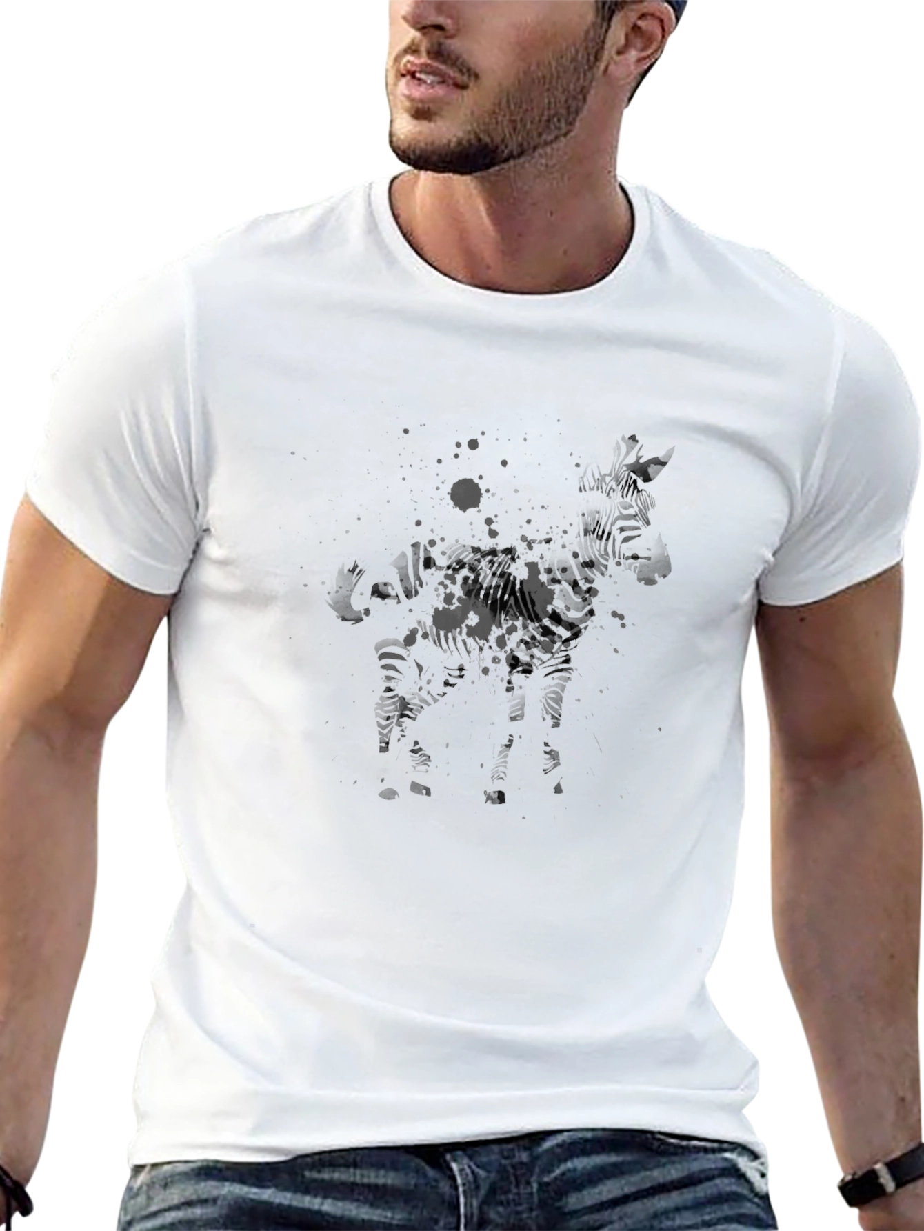Abstract Zebra Graphic T-Shirt