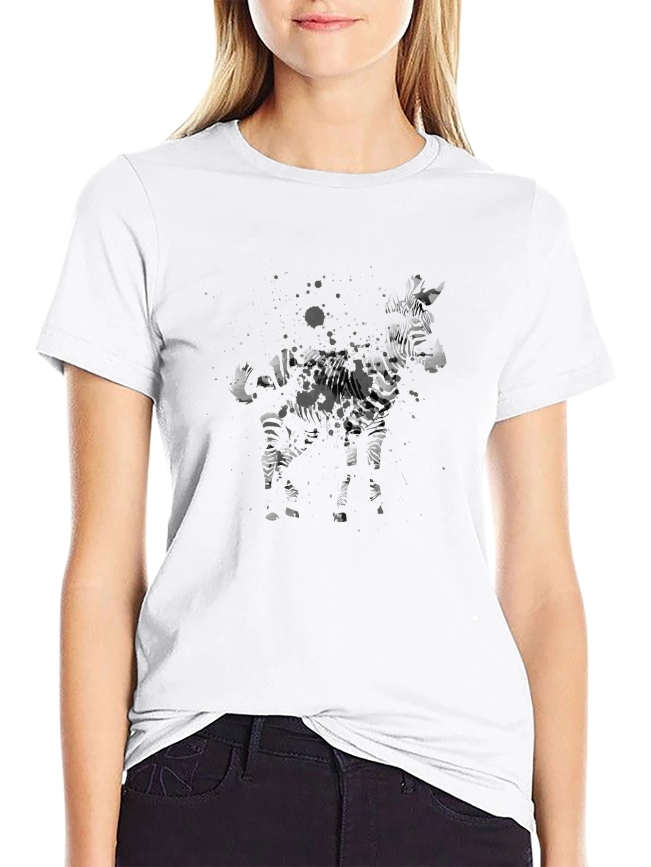 Abstract Zebra Graphic T-Shirt