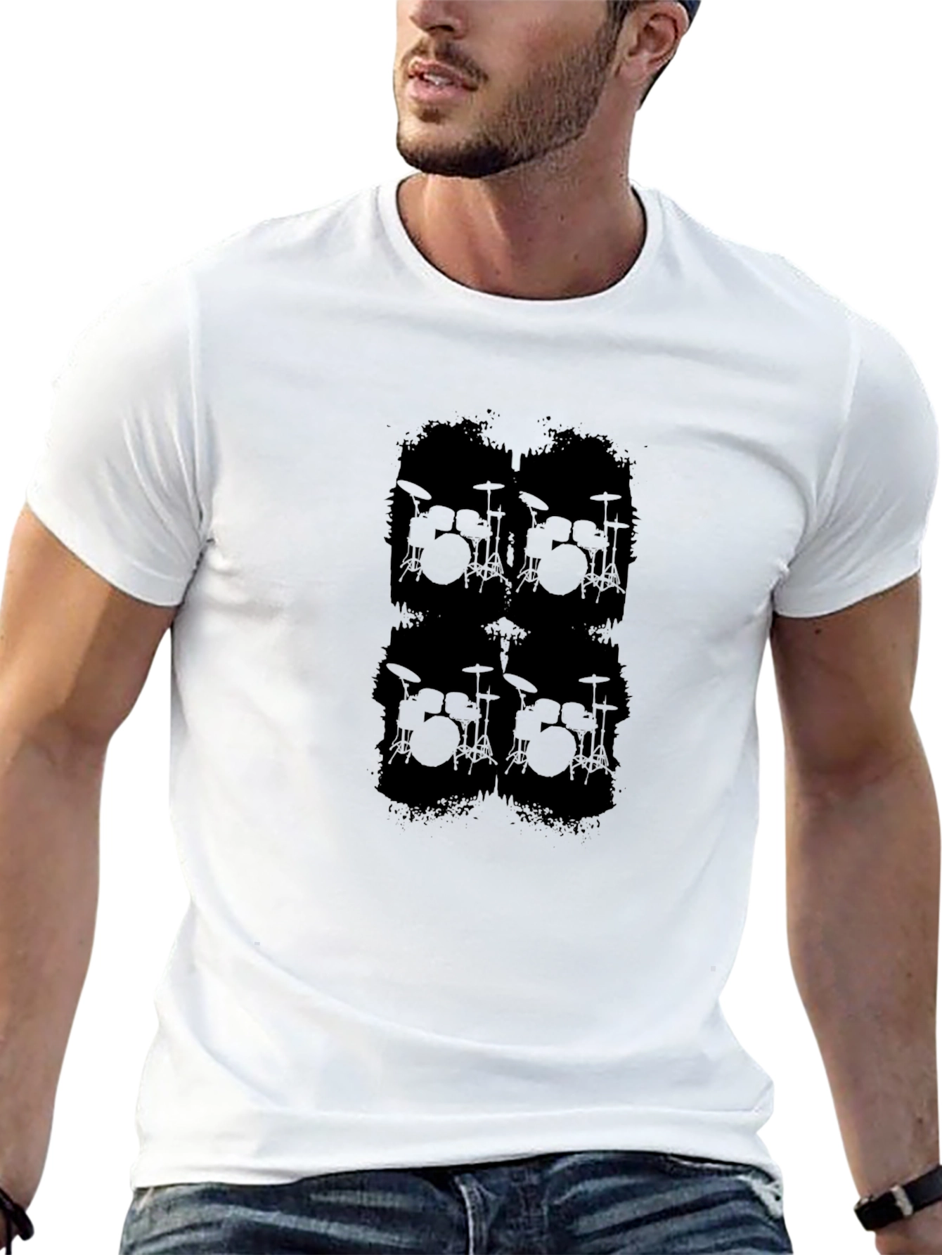 Drum Kit Graphic Black T-Shirt