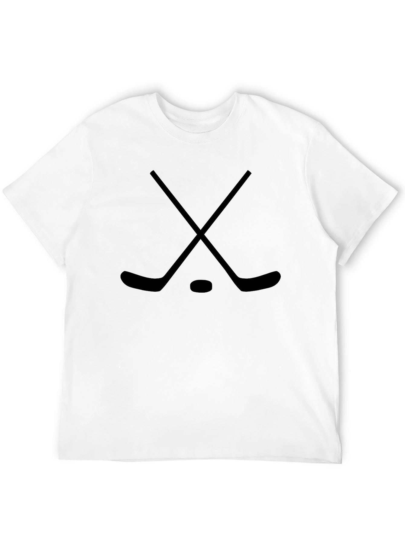Hockey Sticks and Puck Black T-Shirt