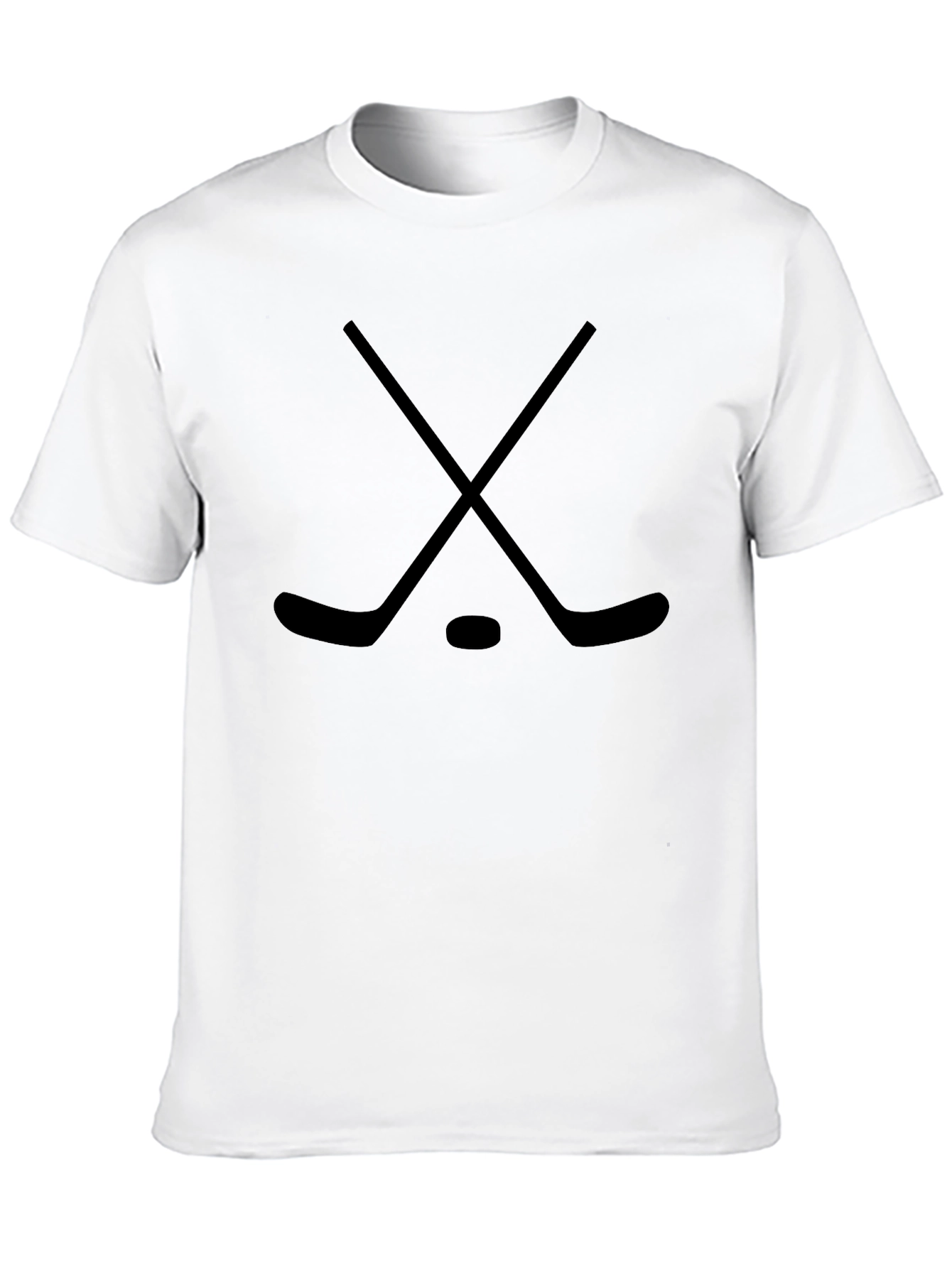 Hockey Sticks and Puck Black T-Shirt