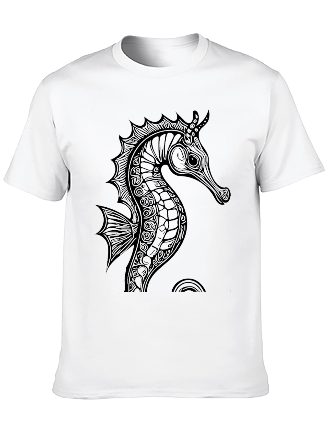 Mens Black Seahorse Graphic Tee