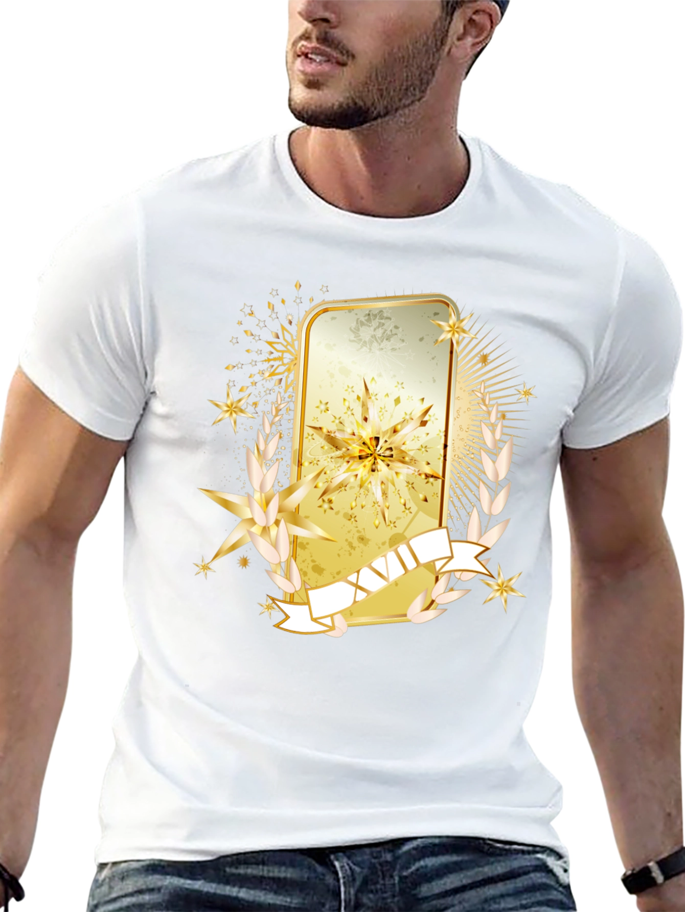 Golden Emblem Graphic Tee - Stylish Casual Wear