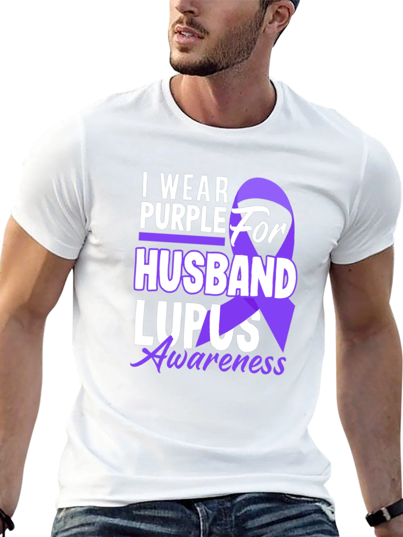 Purple for Husband Lupus Awareness T-Shirt