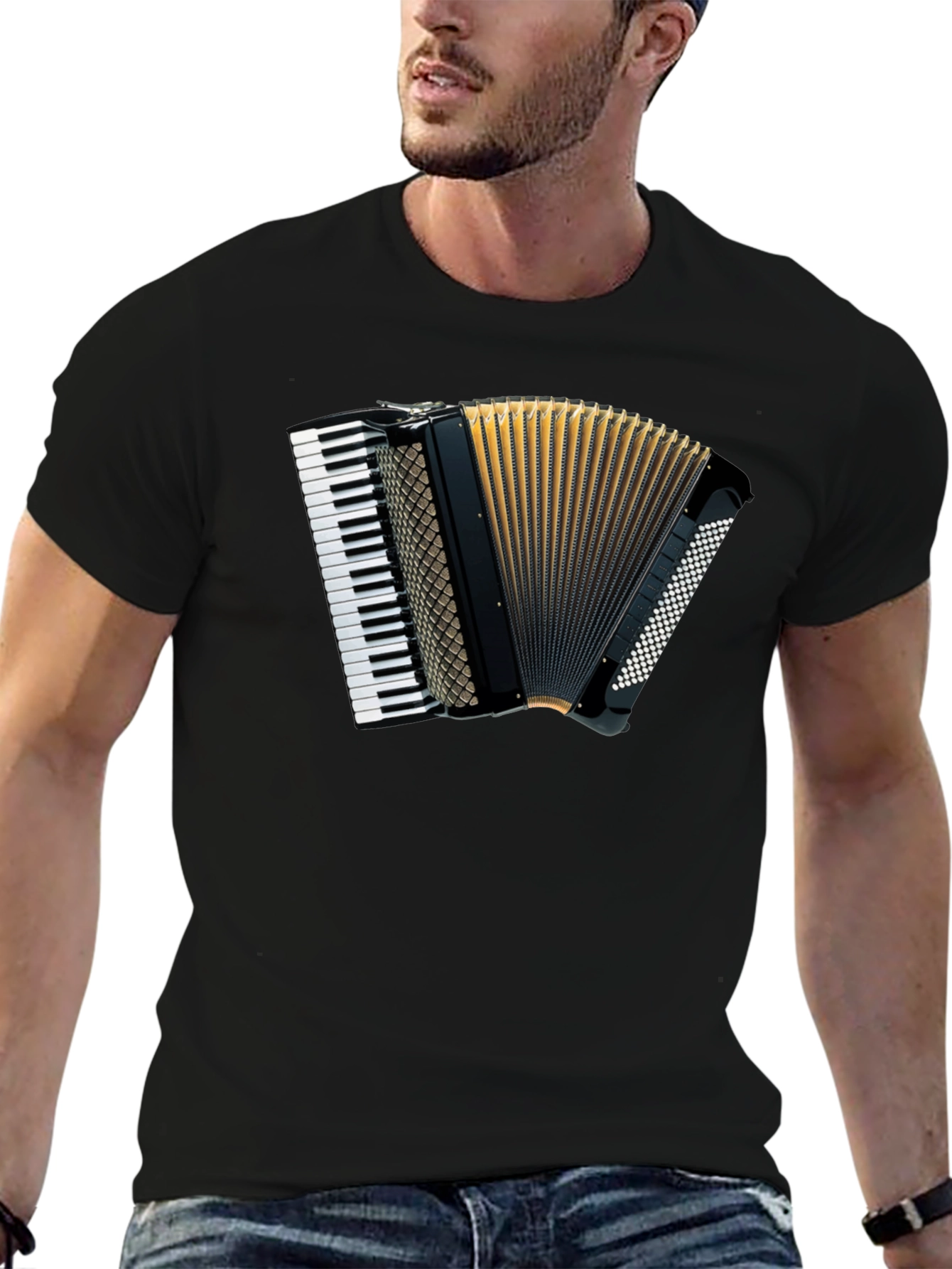 Accordion Graphic Tee - Musical Shirt