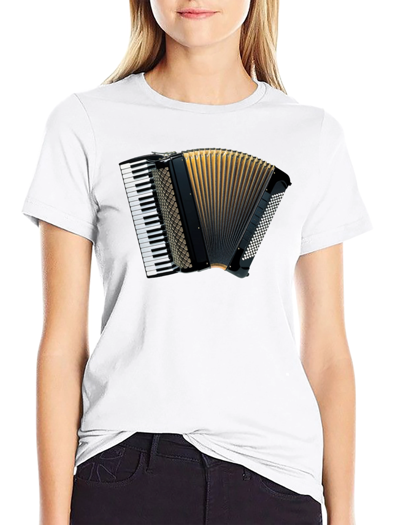 Accordion Graphic Tee - Musical Shirt