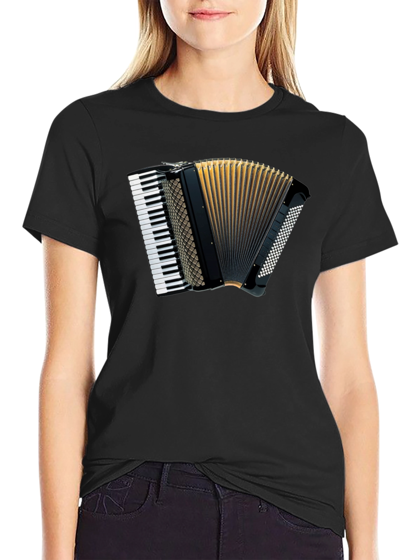 Accordion Graphic Tee - Musical Shirt