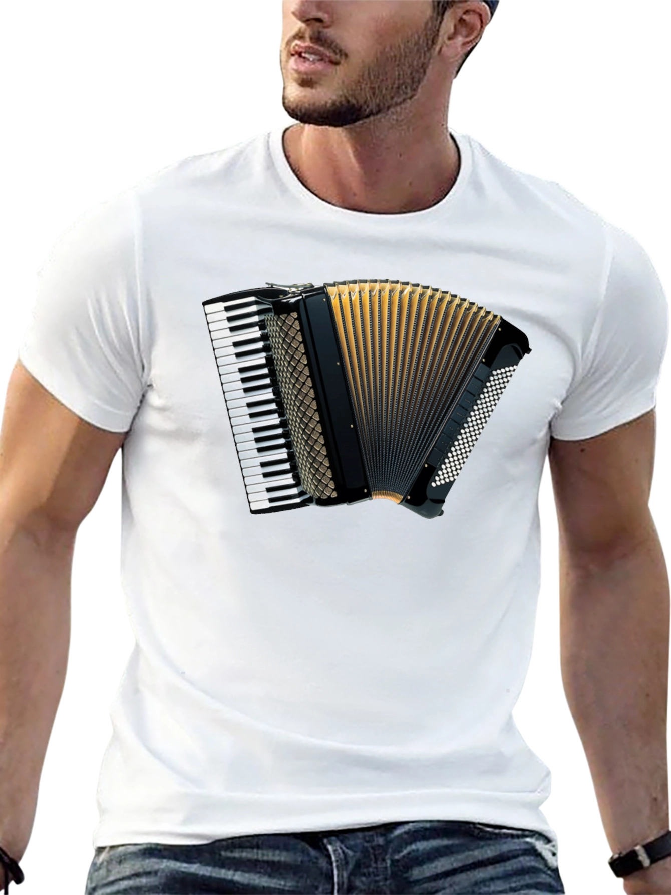 Accordion Graphic Tee - Musical Shirt