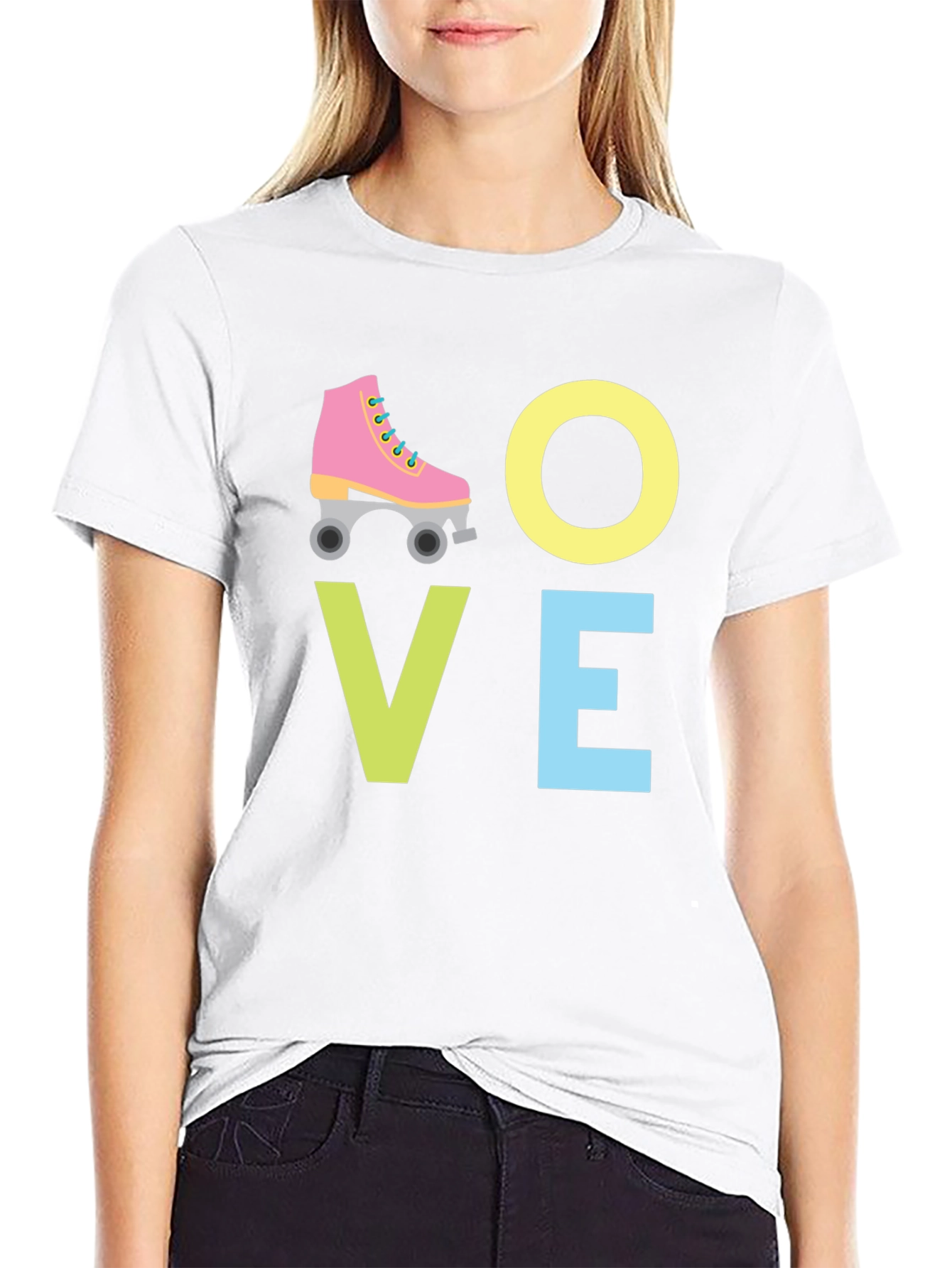 Love Roller Skating Graphic Tee - Black