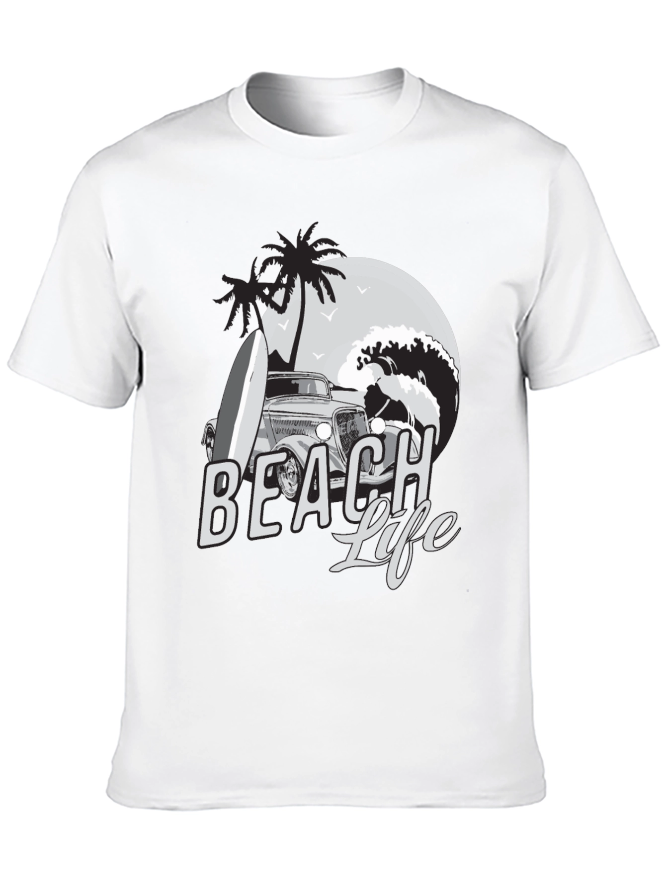 Beach Life Graphic Tee | Car Surfboard Waves
