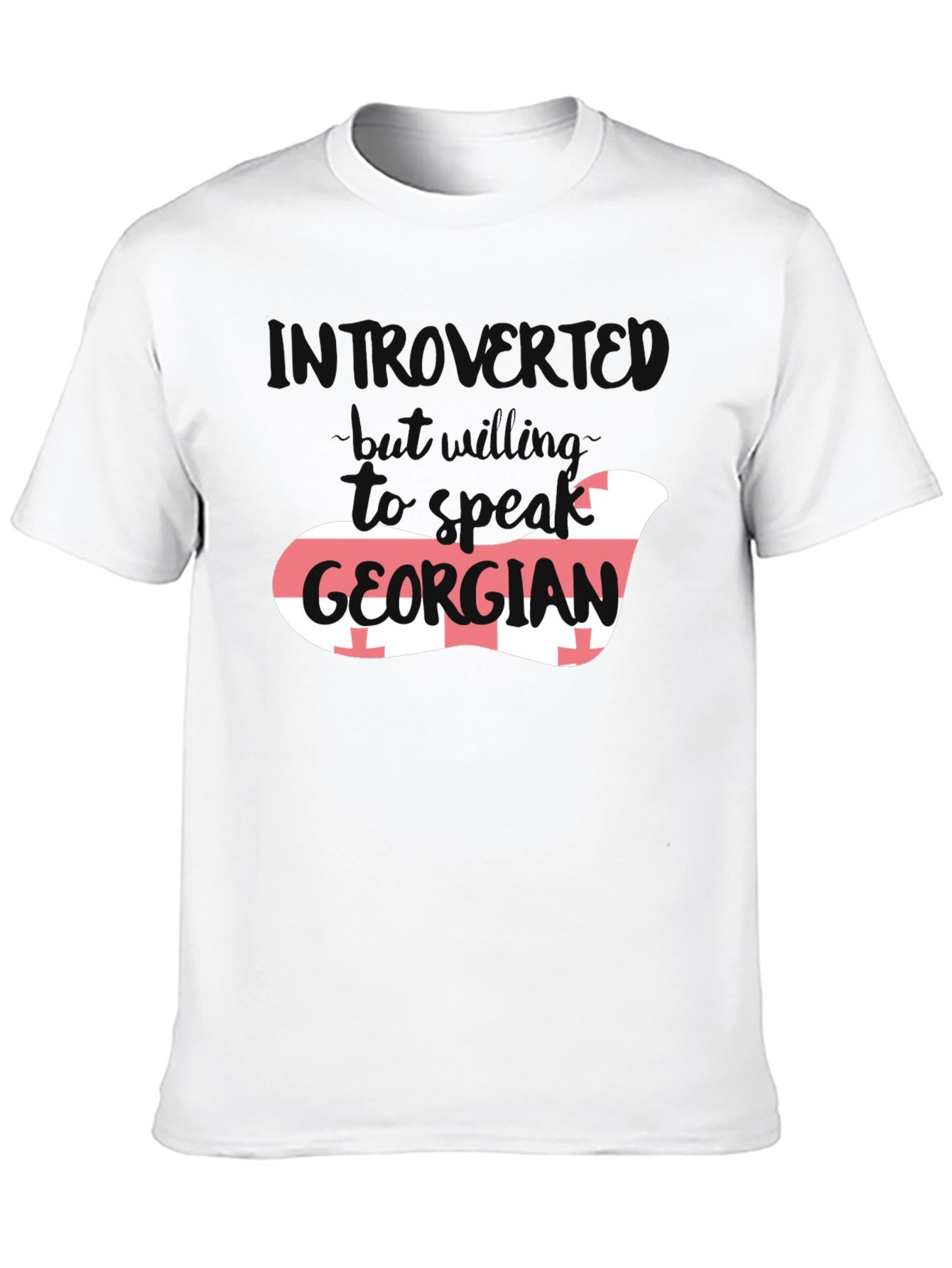 Introvert But Willing to Talk Georgian Flag T-Shirt
