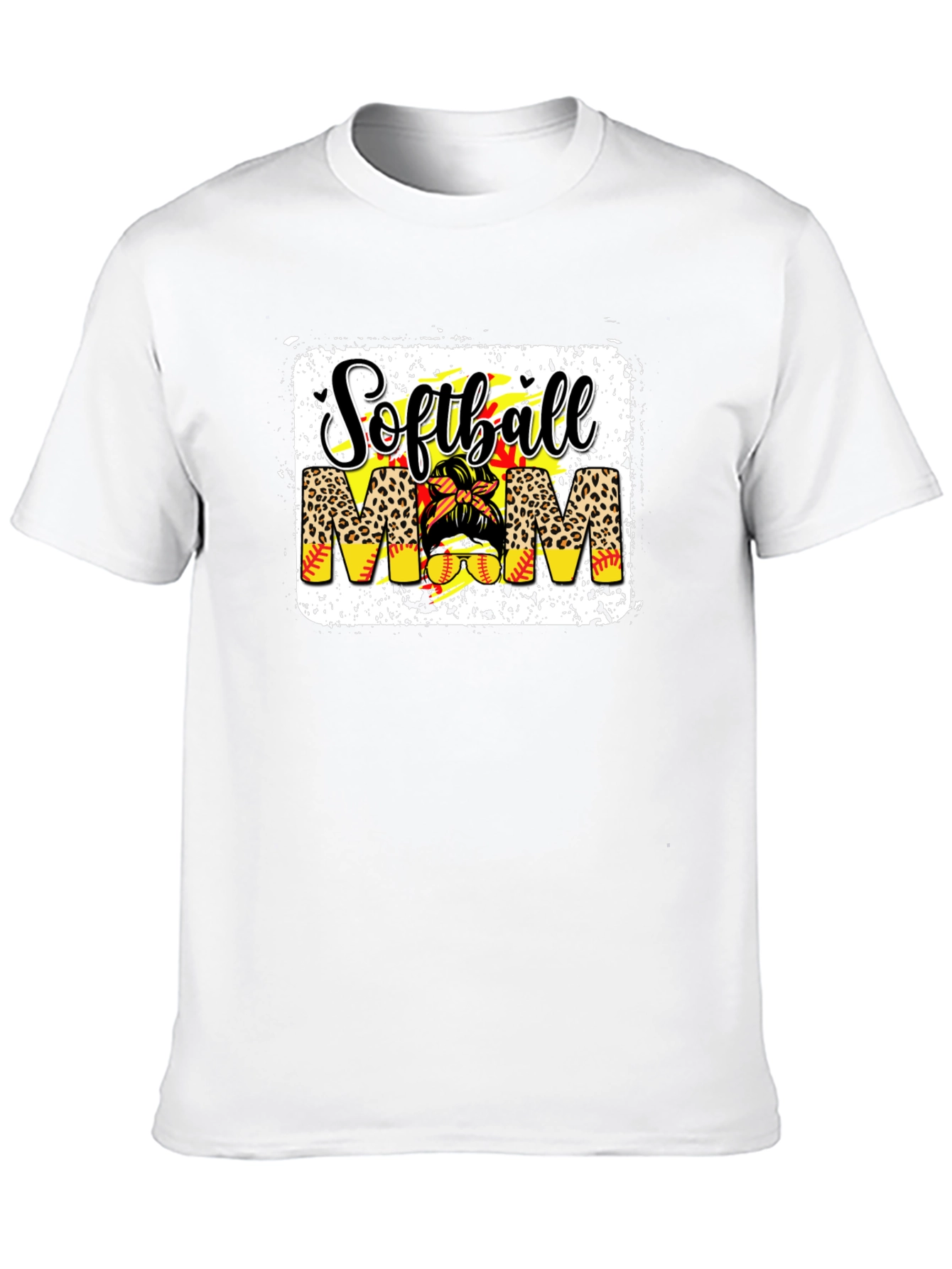 Softball Mom T-Shirt - Leopard Print